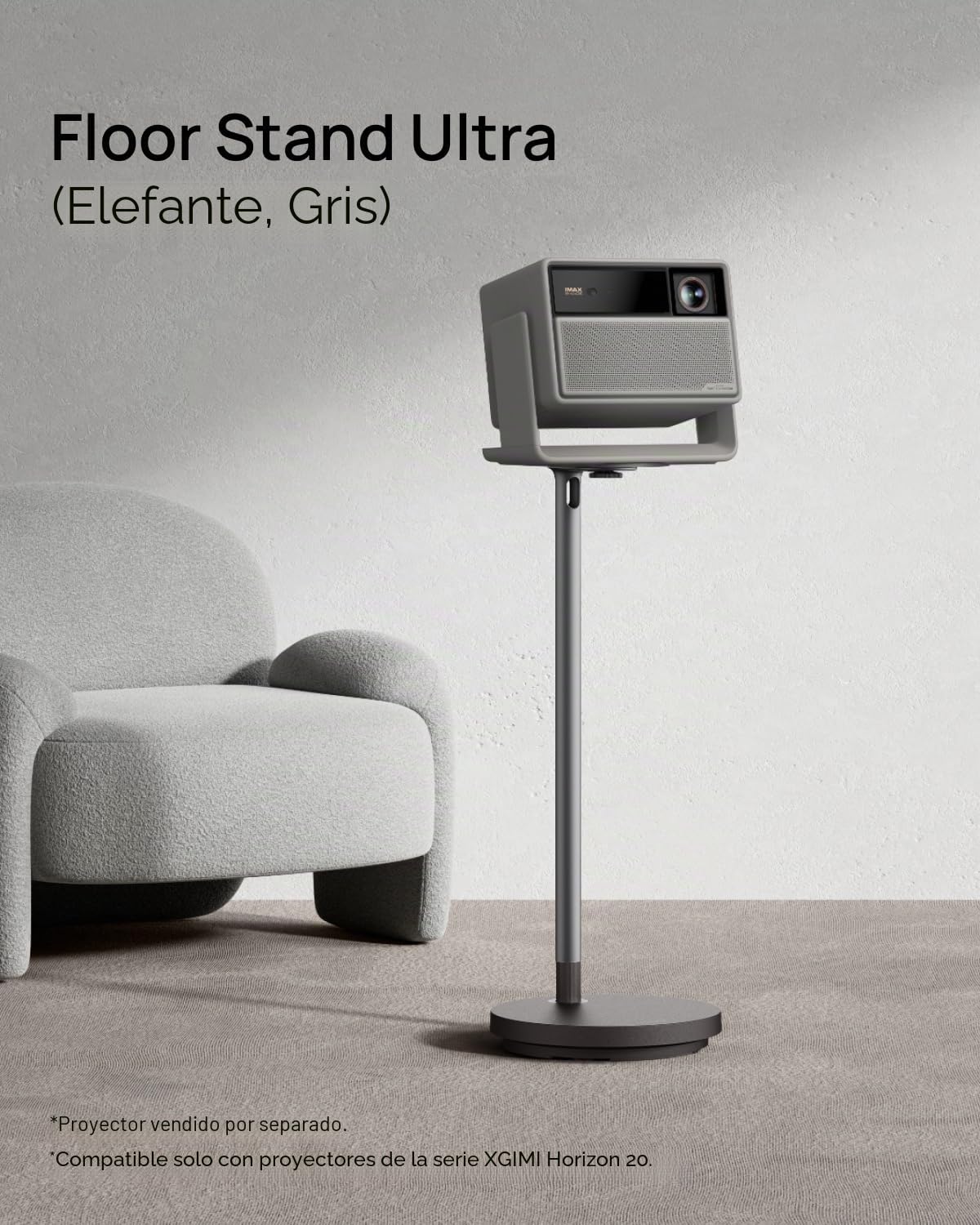 XGIMI Soporte de Pie Ultra - Gris Elefante Horizon Serie 20 - Color Gris Elefante,Aleación de Aluminio de Calidad,Carga Máxima 10 kg, Instalación Fácil, Base Estable