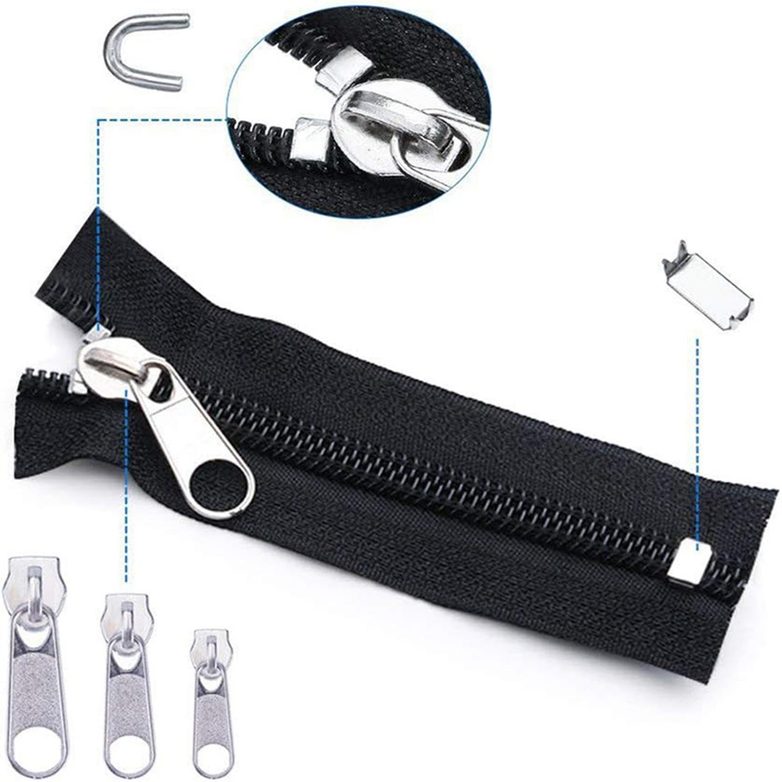 Kit di riparazione per cerniere, estrattore manuale per cerniera, con pinza per installazione, per borse, giacche, tende, vestiti (1 set/197 pezzi) (2 set)