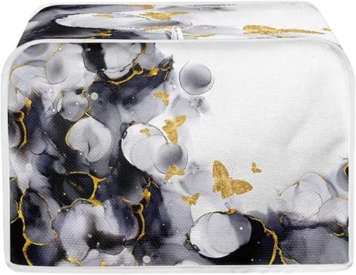 Baxinh Cubierta antipolvo para tostadora de 2 rebanadas con estampado de mariposas marmoleadas, cubierta para horno de microondas, electrodomésticos