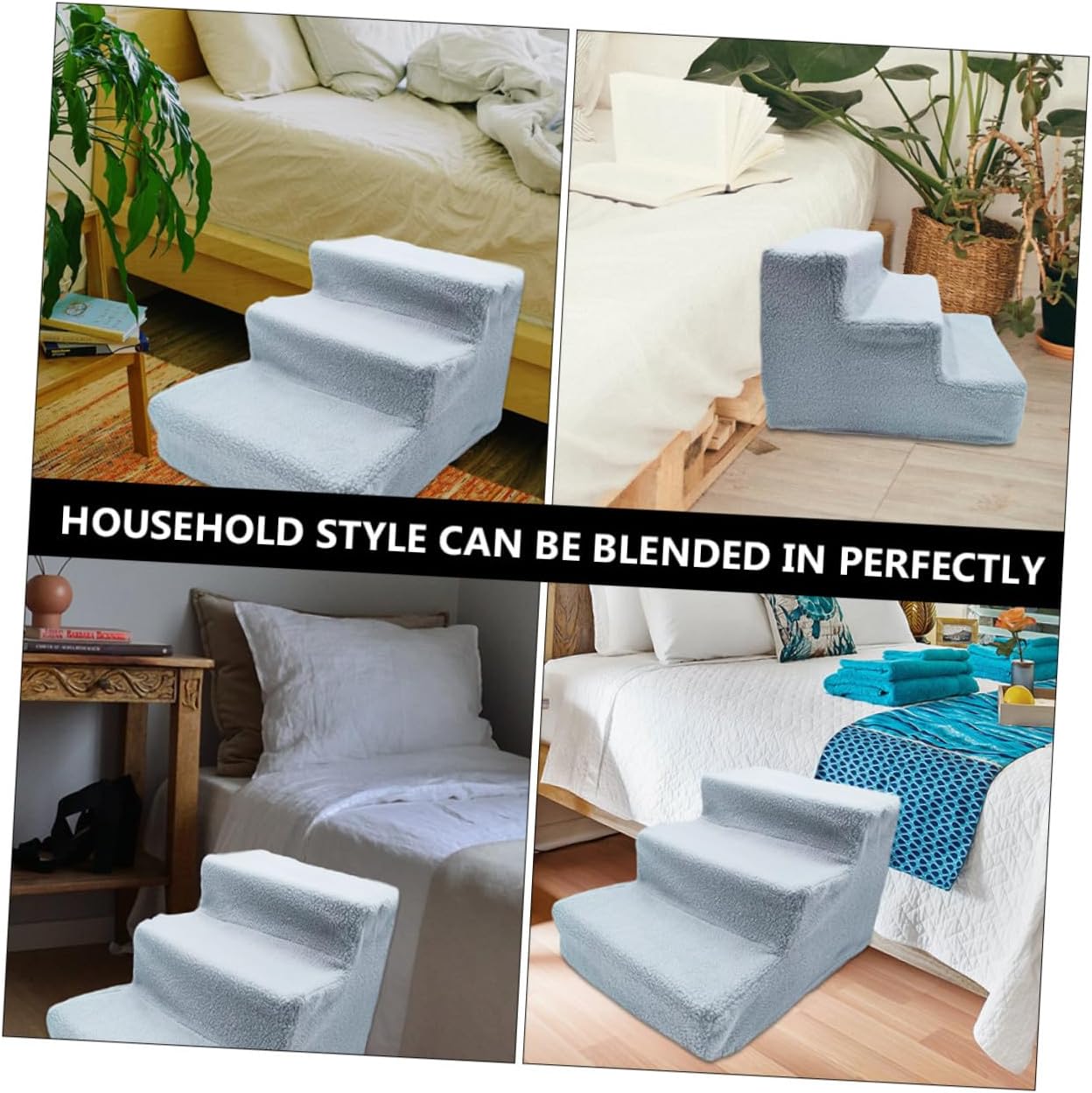 NUOBESTY Portable Pet Steps Ladder for Cats and Dogs Non-Slip Small Dog Stairs Ramp for Sofa Bed Easy Carry Indoor Pet Climb Ladder for Puppies