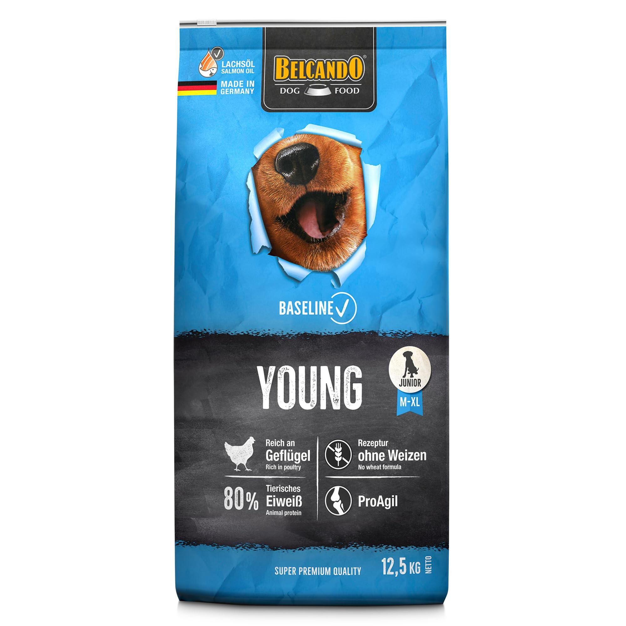 BELCANDO Baseline Young [12,5kg] Trockenfutter für Hunde | Alleinfuttermittel für Junge Hunde mittlerer und großer Rassen