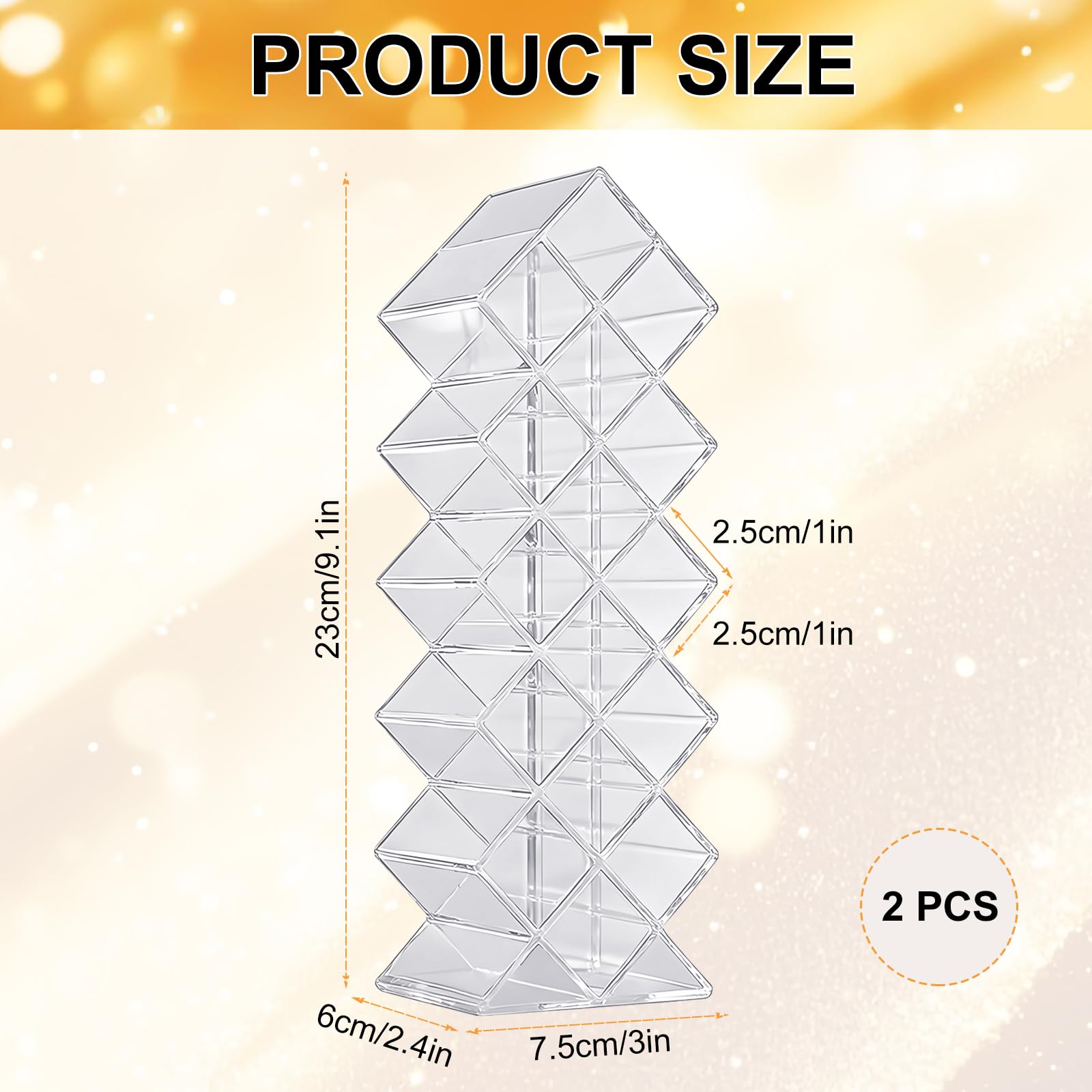 2 Stück Lippenstift Organizer 32 Fächer Lipgloss Halter Acryl Transparent Fisch Design Kosmetik Organizer Lipstick Organizer Aufbewahrung Make-up Organizer für Schminktisch Bad Büro Zubehör