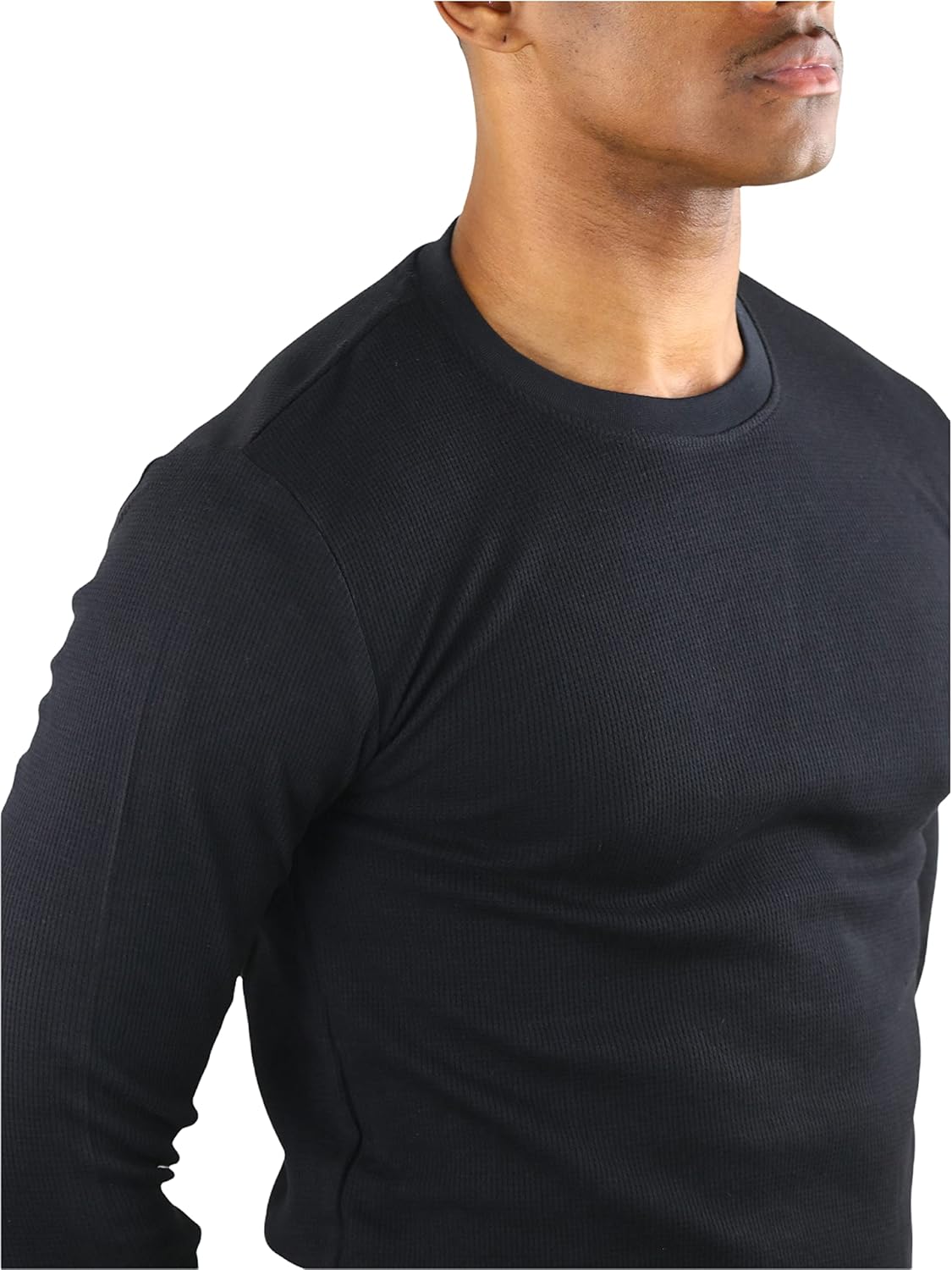 ToBeInStyle Men's Heavy or Medium Weight Premium Waffle Thermal Long Sleeve Crewneck Shirt - Image 7