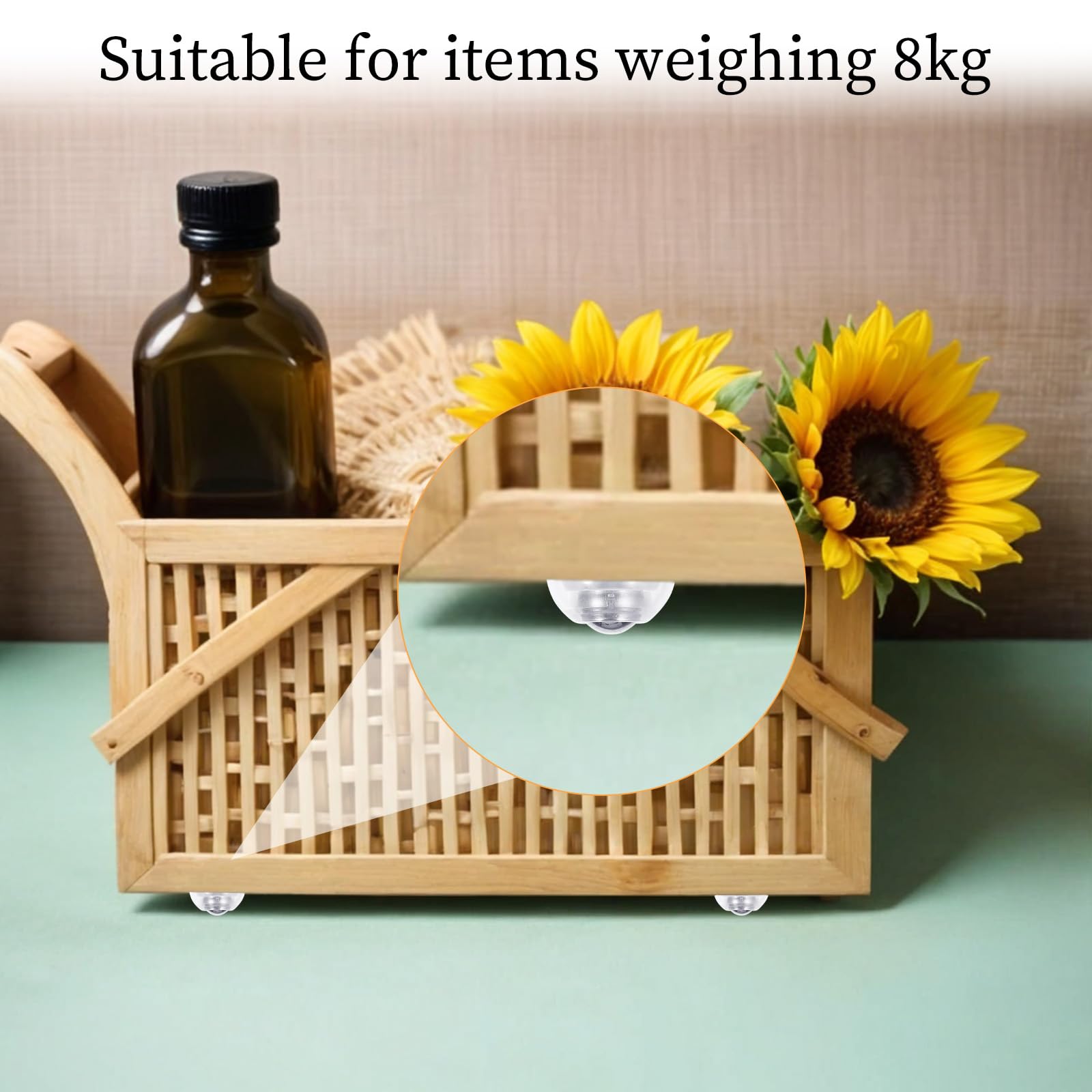 Lot de 8 glissières autocollantes pour appareils de cuisine, mini roulettes en acier, pivotantes à 360°, rouleau de transfert universel pour boîte de rangement, petits meubles (blanc)