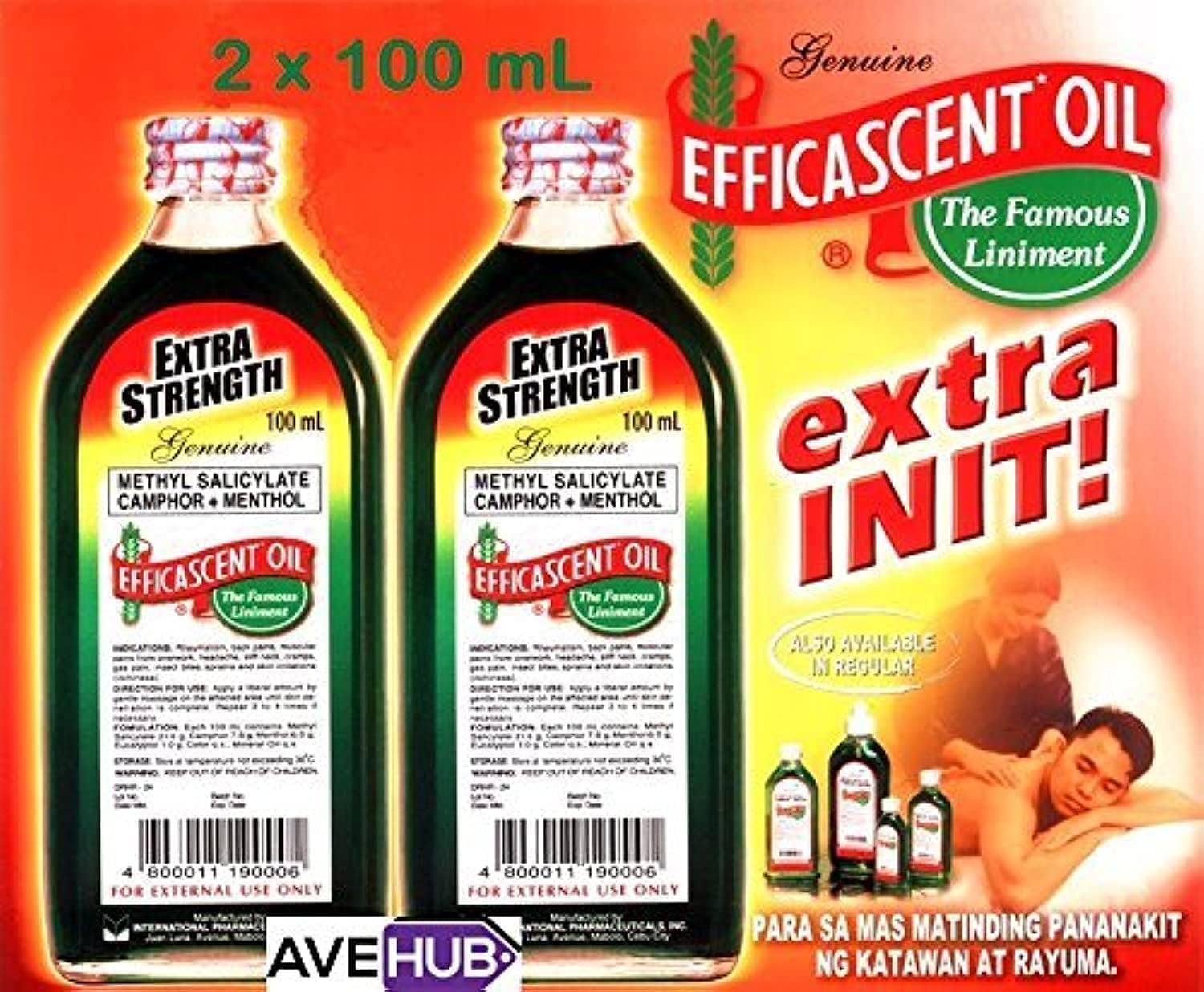Efficascent Oil Extra Strength 100mL Counterirritant (2 Bottles x 100mL) by Efficascent Oil