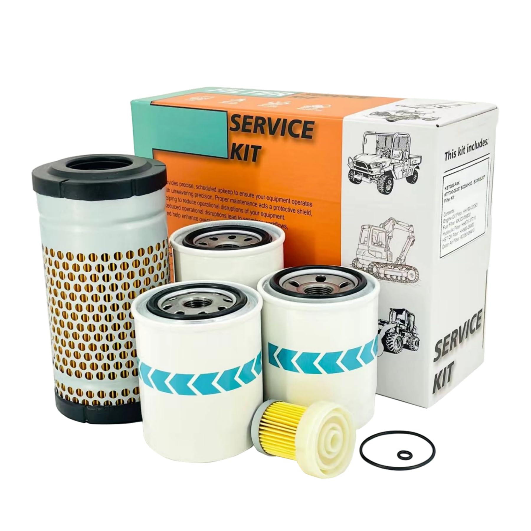 Euros 6C060-99410 Air Fil-ter Maintenance Kit Fit For Kubota B26 B2410 B7500 B7510 B7610 Rep 32721-58242/HH160-32093/HH670-37710/HH660-36060 Inner/Oil