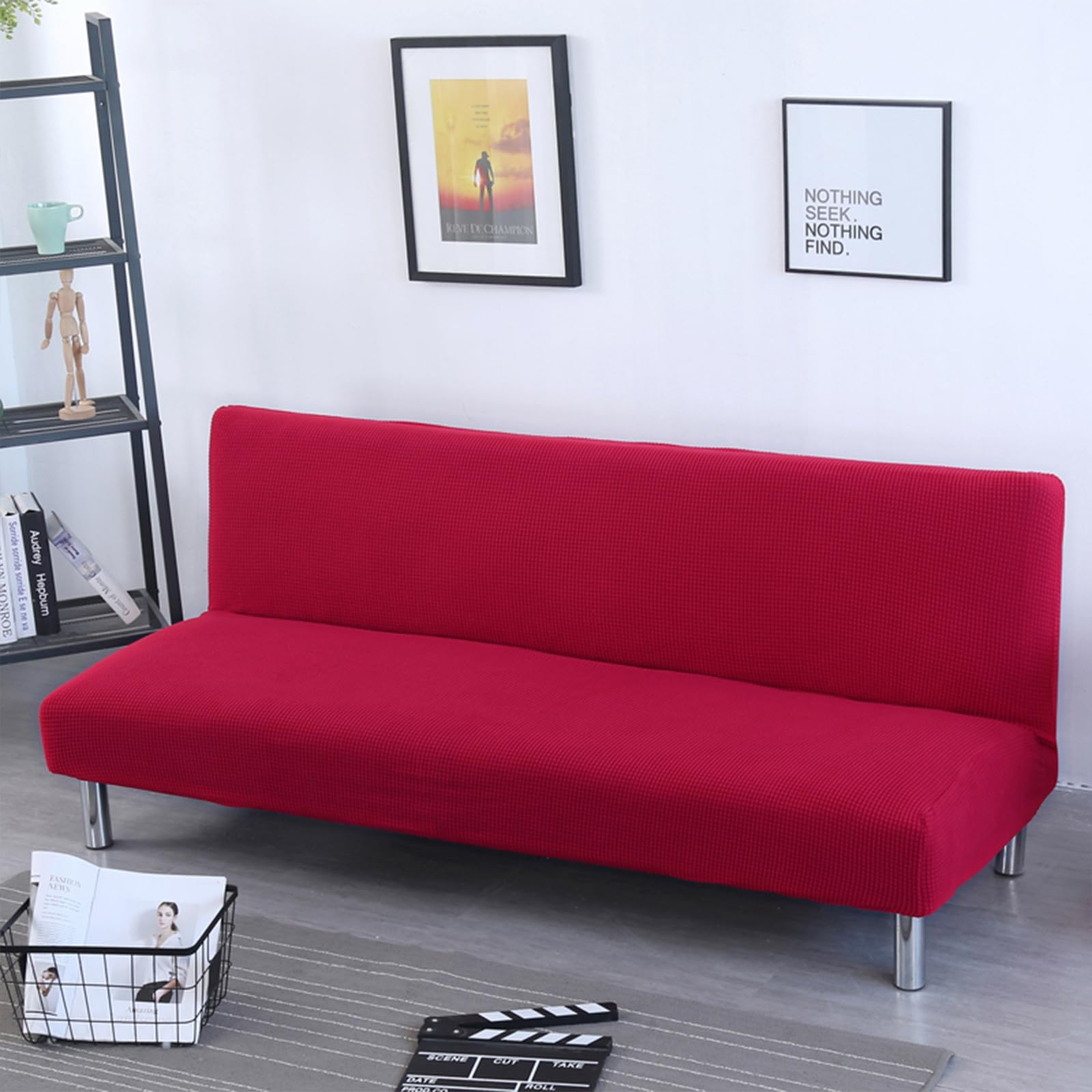 Housse de protection de canapé-lit sans accoudoirs futon pliable élastique taille 8