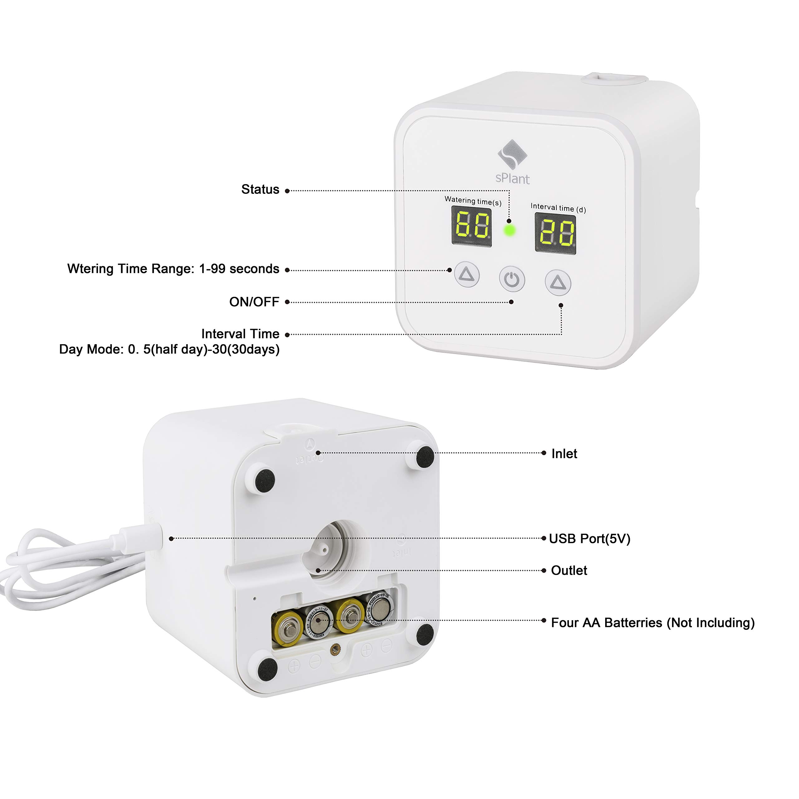 sPlant [Upgraded Pump] Big Power Automatic Drip Irrigation Kit for 15