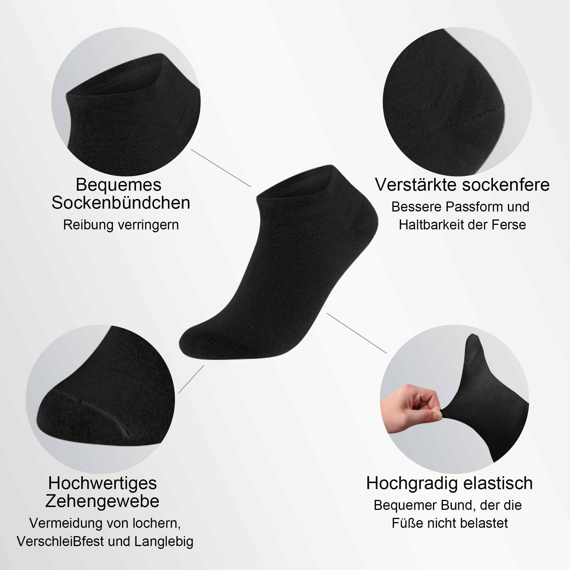 Lakpoau 12 Paia Calzini Corti Uomo & Donna,Corti Cotone Calzini Sportivi Corti Traspirante Sportive Calze Donna Running Calzini 35-38 39-42 43-46 47-50 Unisex ZD2301 - 4