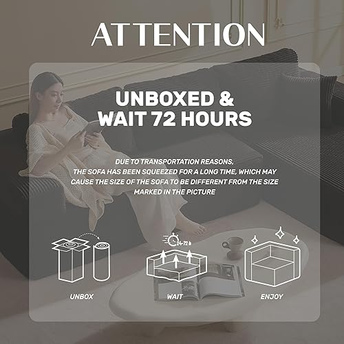 Miniatura 7 de Sofá deshuesado de 138 pulgadas con asiento profundo, sofá modular modular en forma de L de 4 plazas, sofá modular en forma de L para sala de estar,