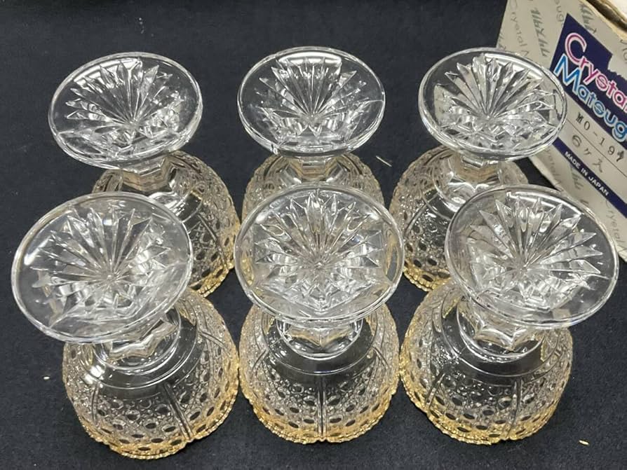 MATSUGAOKA CRYSTAL 松が丘クリスタル　デザートグラス MATSUGAOKA CRYSTAL 松が丘クリスタル デザートグラス 昭和