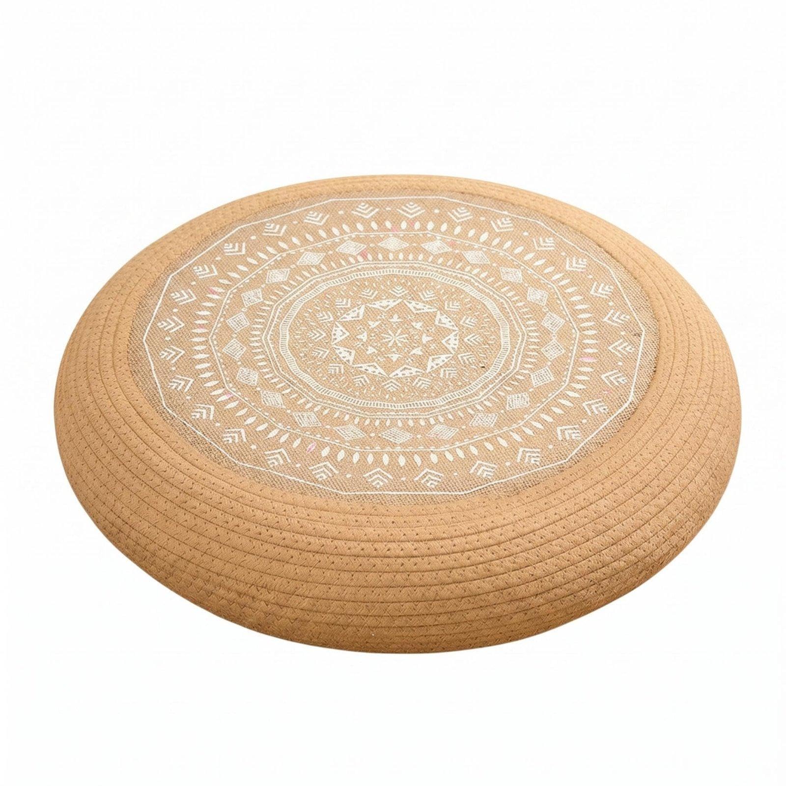 Jute Rope Cushion Reinforced Tatami Seat Cushion Thick Padded Home Furnishing for Living Room 60x60x10cm White Diamond | Cushions & Pads | Patio & Garden Furniture | Yard-image-10