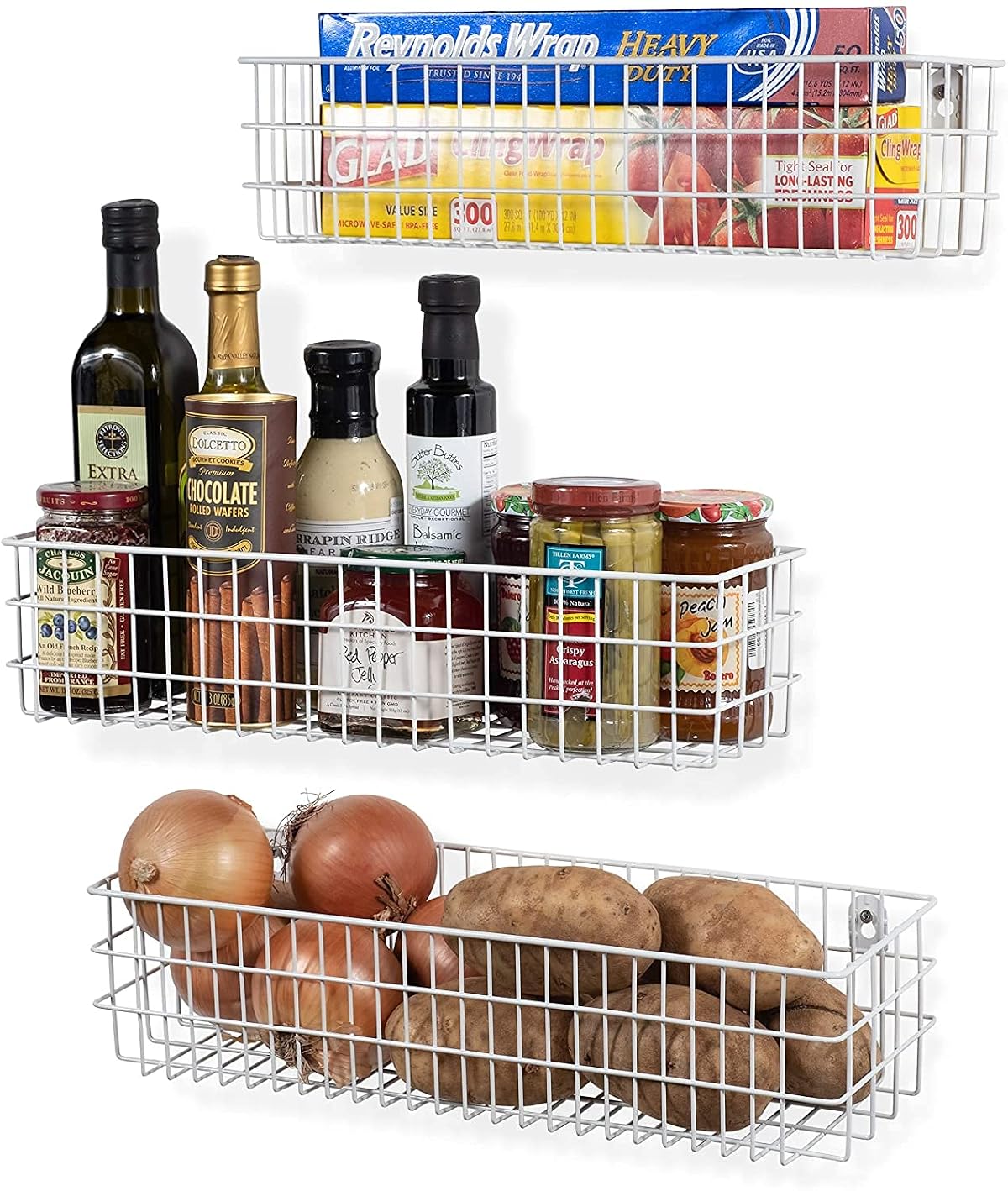 SHIOK DECOR 3 Tier Fruit Basket for Kitchen Countertop Metal Wire Fruit Bowl