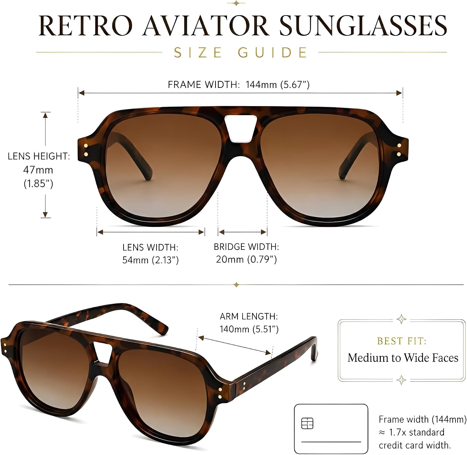 Retro Polarized Aviator Sunglasses for Women Men - 2026 Trendy Chunky Large Cute Sun Glasses