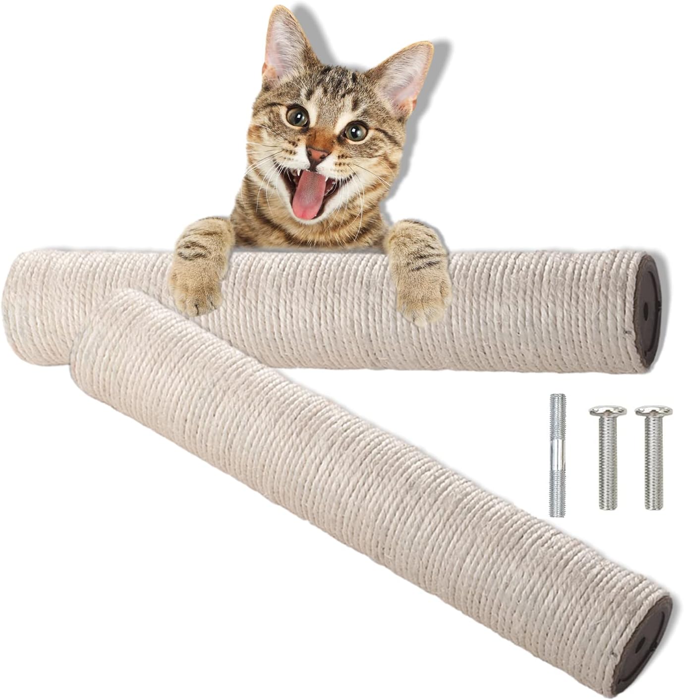 Cat Scratching Post Replacement 2 Pack Cat Tree Refill Pole with M8 Screw Sisal Scratch Post Replacement Parts and Extension Post