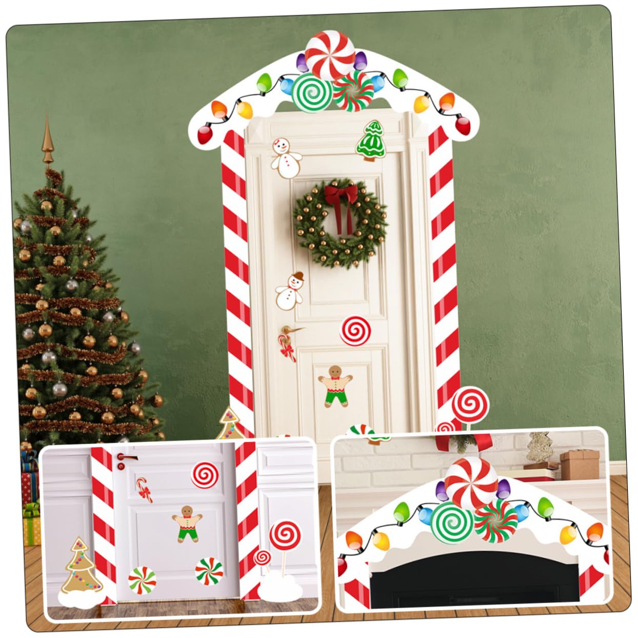 jojofuny 3sätze Weihnachtliche Türdekoration Selbstklebende Sticker Für Festliche Anlässe Für Weihnachtsfeiern Schulpartys Shower Dekorative Und Türverkleidung Vielseitig Einsetzbar