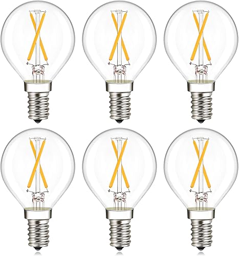 Bombilla LED regulable A15 E26 equivalente a 25 W, blanco natural 4000 K, cubierta de vidrio esmerilado profundo, bombilla de filamento invisible de