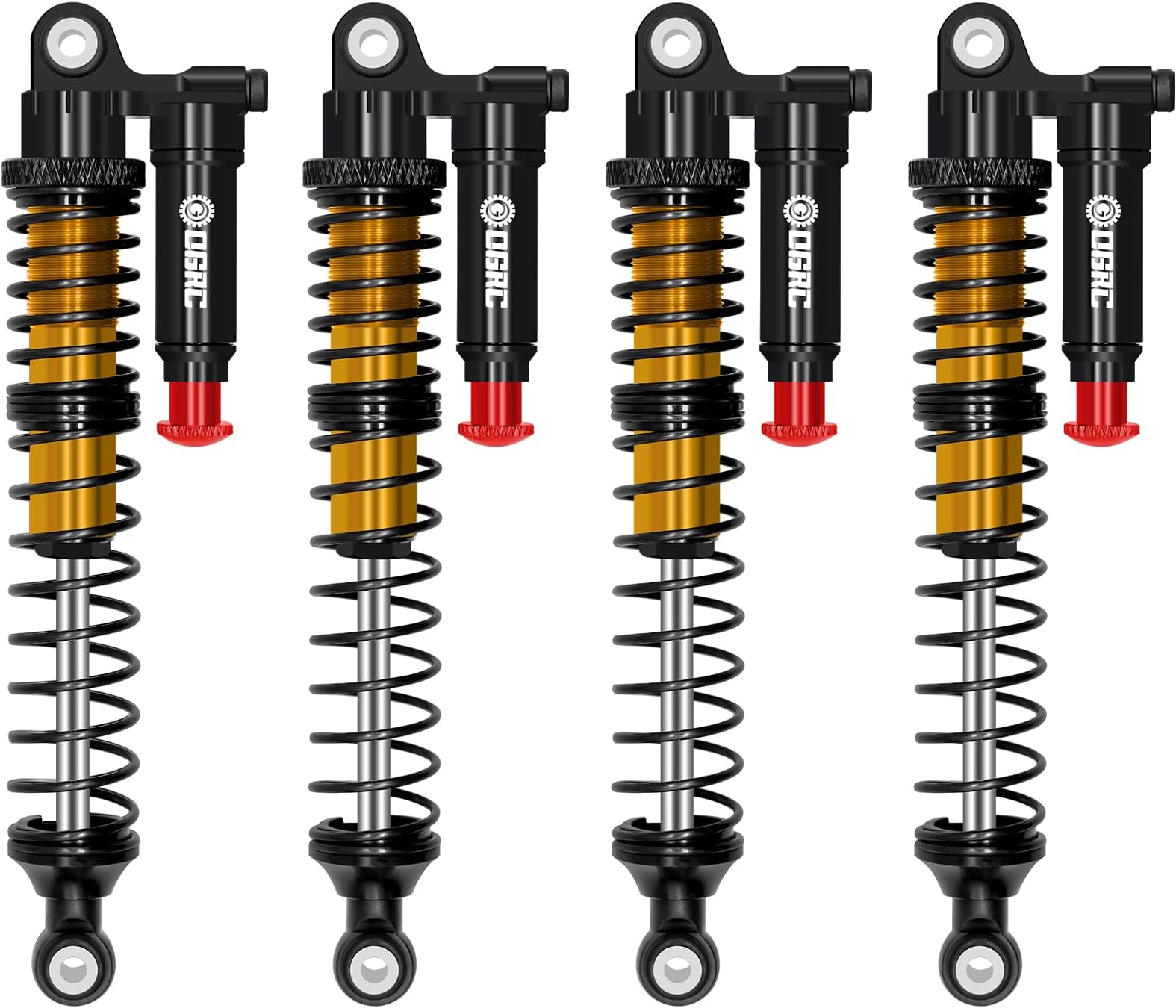 OGRC 100mm Aluminum Adjustable Piggyback Shock Absorber RC Damper for Axial SCX10 TRX4 TRX6 D90 1/10 RC Crawler Upgrade Parts (Gold)