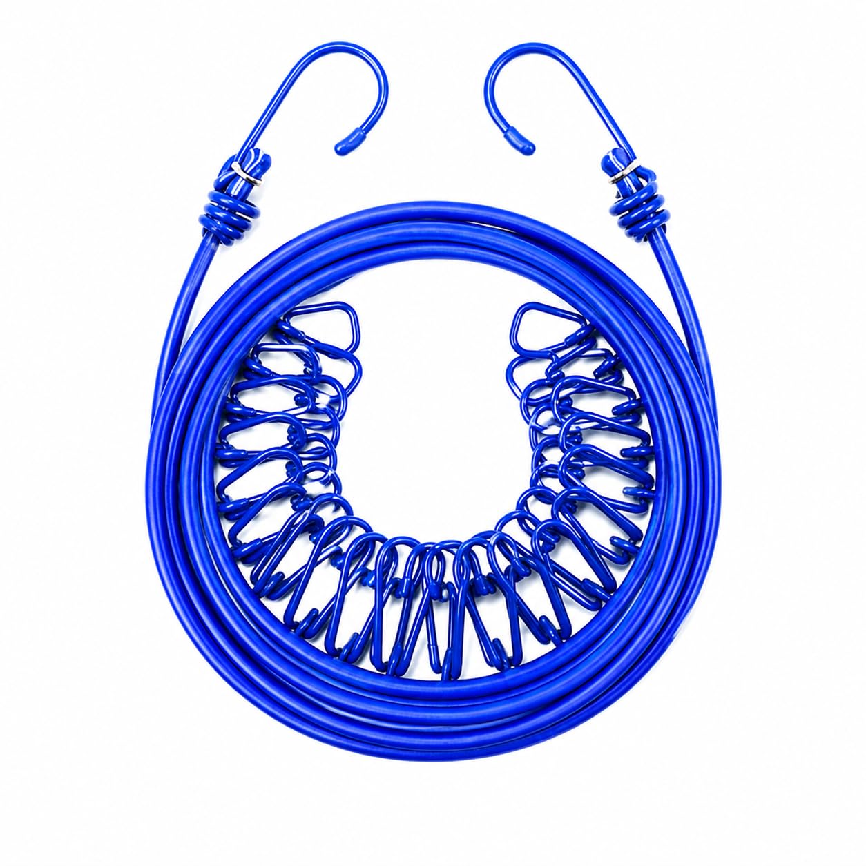 Cloth Drying Rope with Hooks - Elastic Hanging Rope for Travel, Home, and Outdoor Drying - Includes 12 Clips-Kapde Sukhane ki Rassi Wire - Multicolour (1)-image-3
