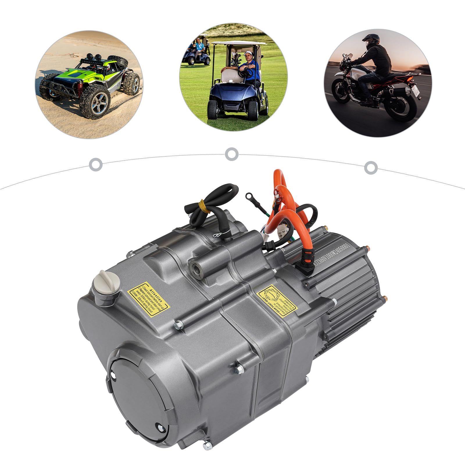 Kit de motor ATV sin escobillas, motor de 1000 W, embrague automático de 4 velocidades, apto para 60 V, ahorro de energía, bordes lisos, cubierta protectora, para ATV motocicleta eléctrica y Gokart