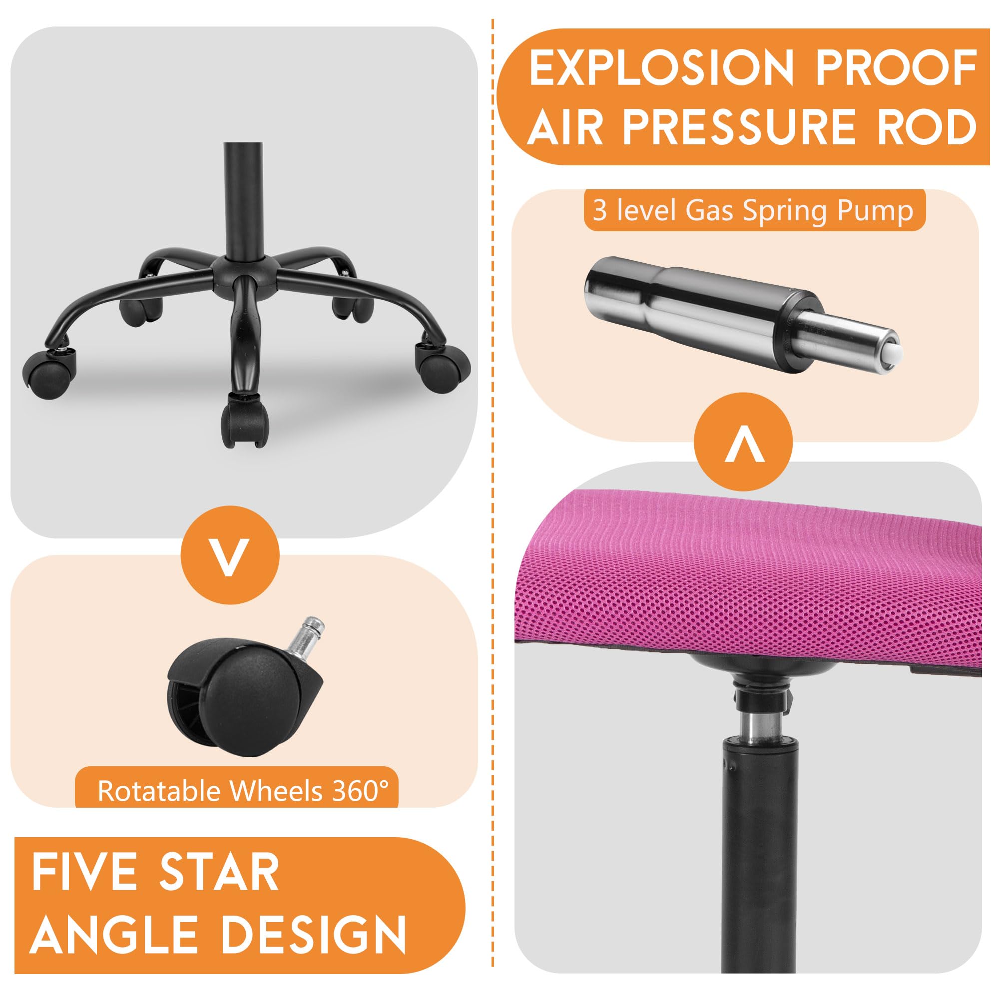 Snapklik.com : FDW Home Office Chair Mid Back Mesh Desk Chair Armless ...