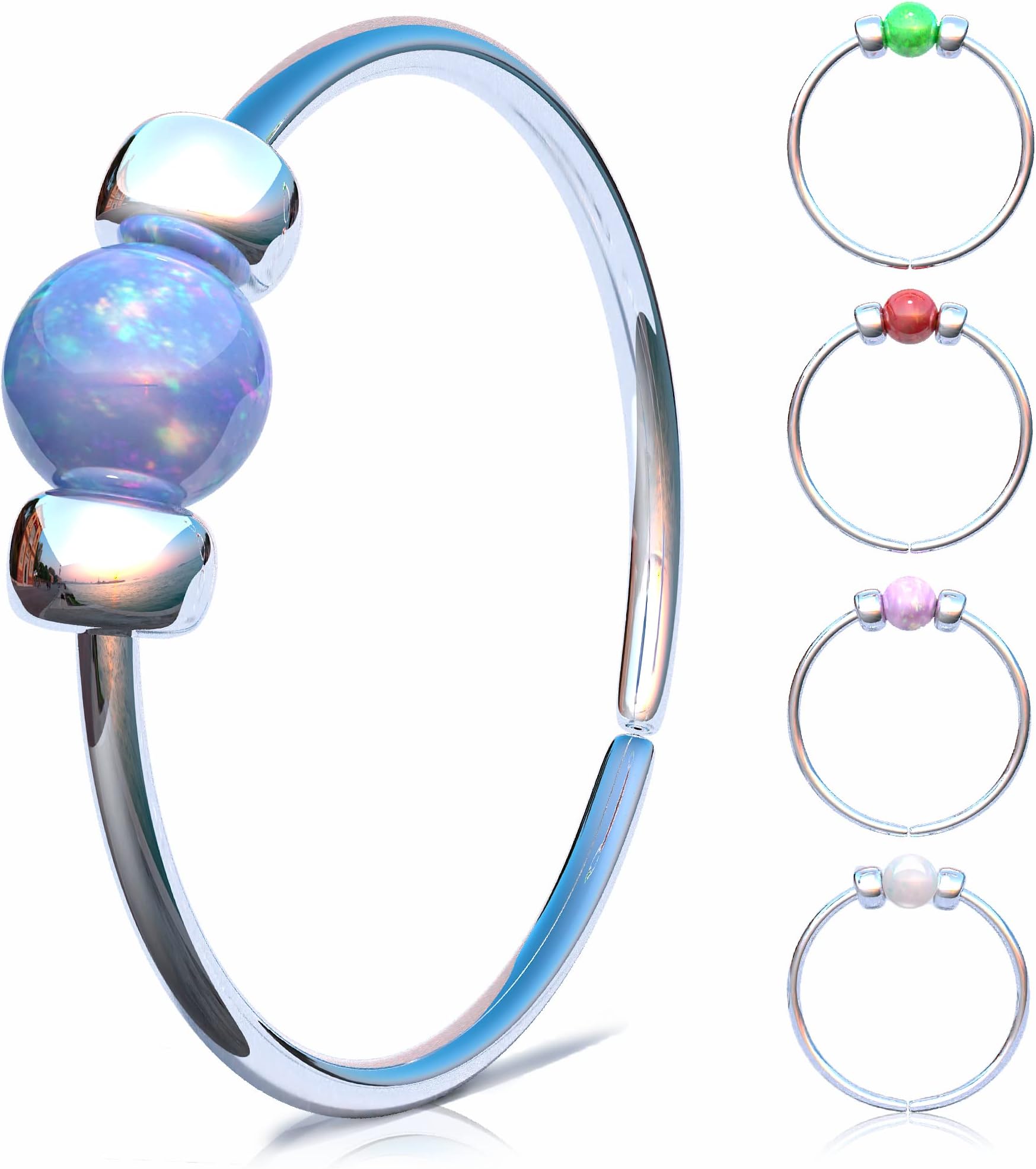 Opal Nose Ring Piercing