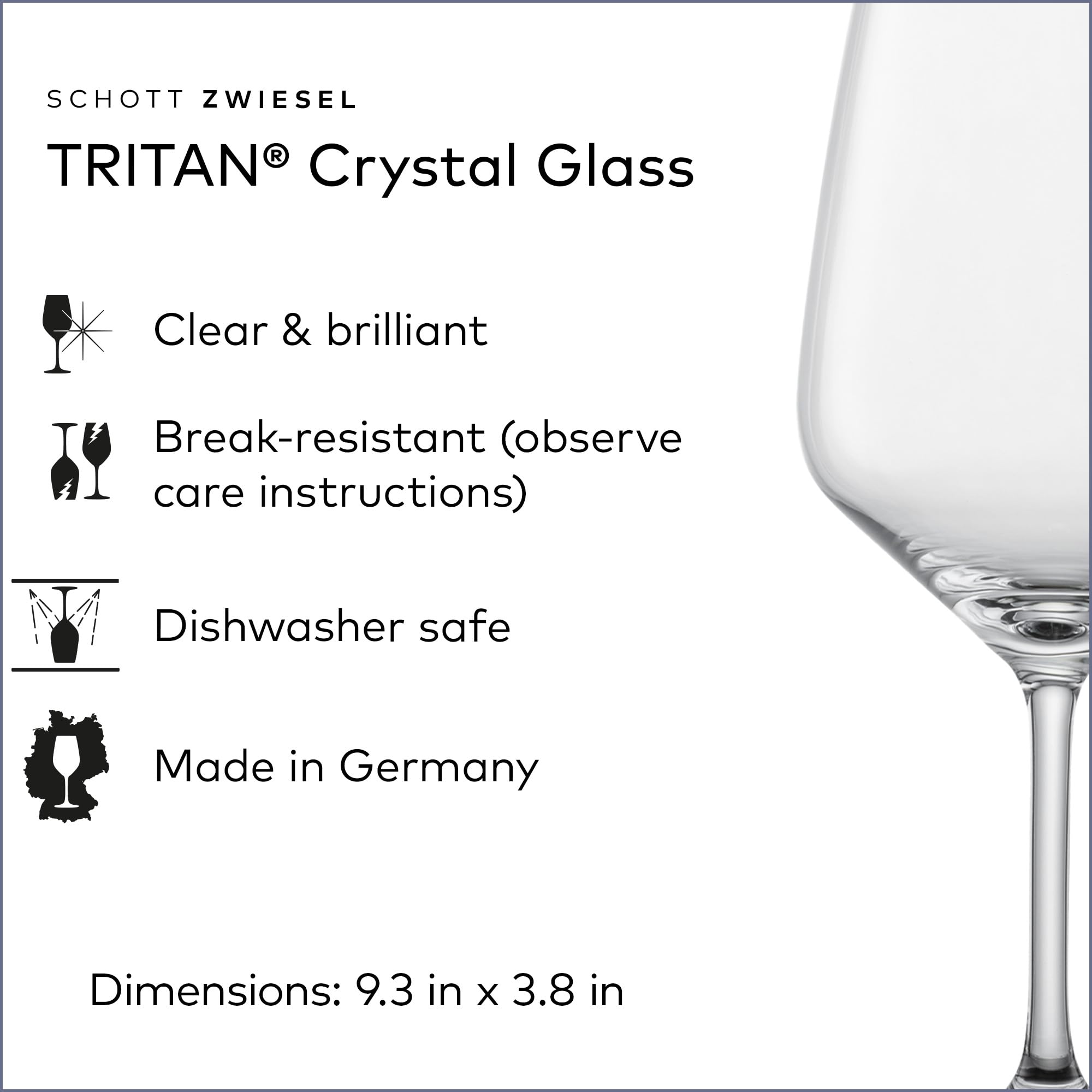 Schott Zwiesel Tulip - Juego de 4 copas de vino tinto burdeos para vino tinto, aptas para lavavajillas, fabricadas en Alemania (22 onzas)