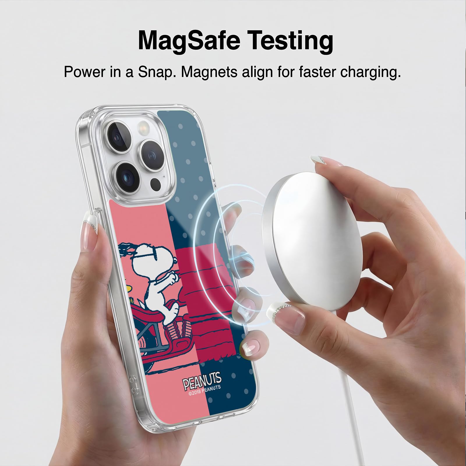 Head Case Designs Licenza Ufficiale Peanuts Snoopy & Woodstock metà E Risate Custodia in Gel [Protezione di Grado Militare] Compatibile con Apple iPhone 15 PRO Max E Compatibile con MagSafe