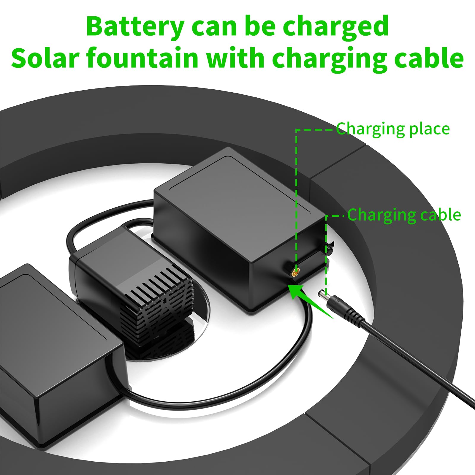 AISITIN 9W LED Solar Water Fountain with 6600mAh Battery - Image 7