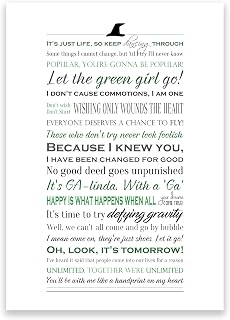 Wicked the Musical Quotes Print, Gift for Wicked Fan, Unframed Poster, (A4 (21 x 29.7cm))
