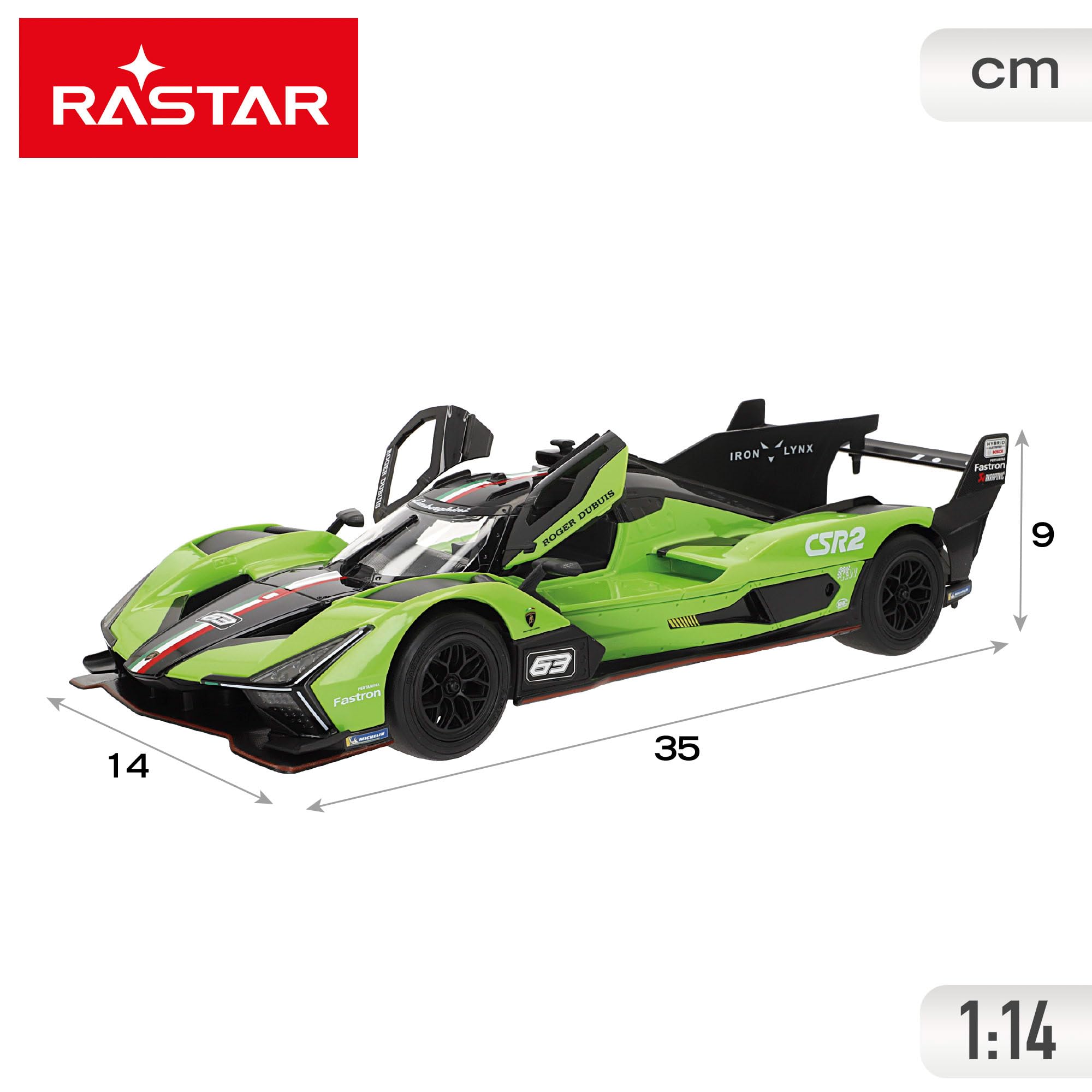 ColorBaby Rastar Lamborghini SC63 Remote Control Car, 1:14 Scale
