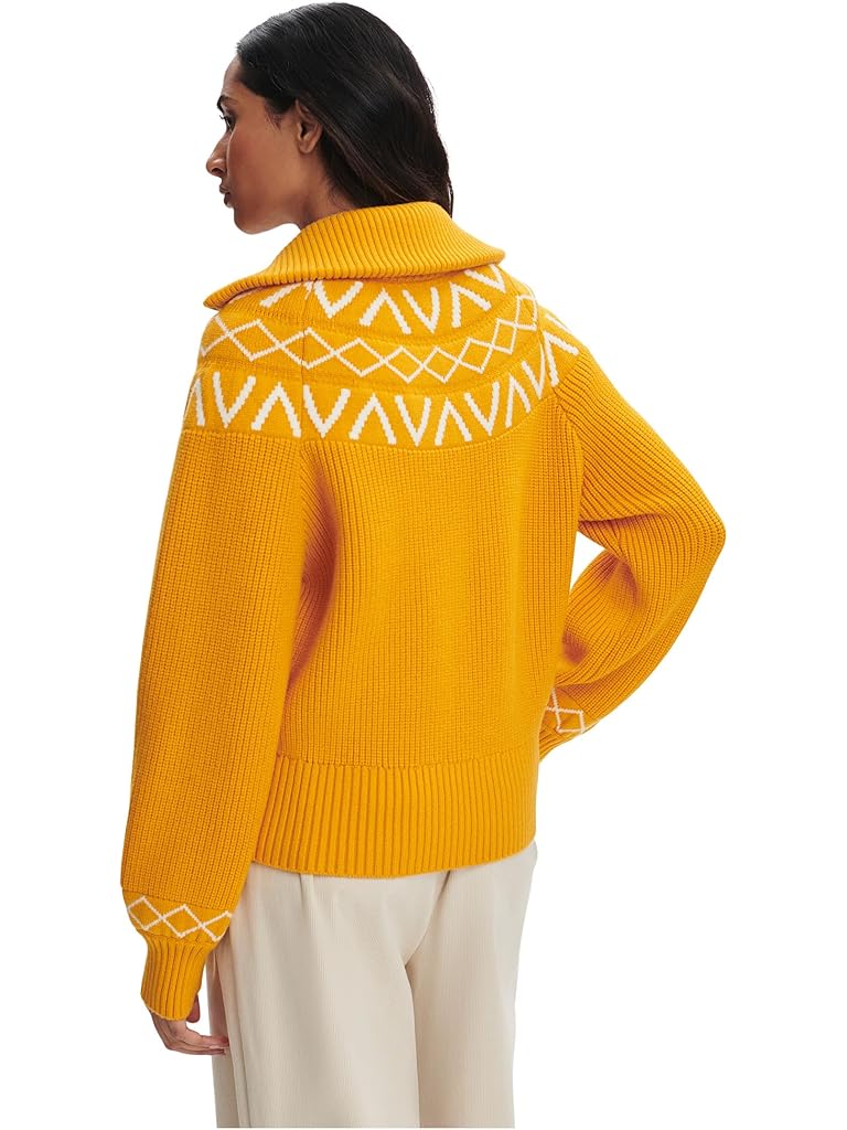 Yellow Varley Sigrid Fairisle 1/2 Zip Knit