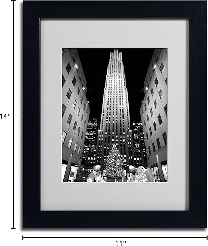 Miniatura 5 de Trademark Fine Art Rockefeller Night by Yale Gurney - Lienzo artístico en marco negro, 11 x 14 pulgadas