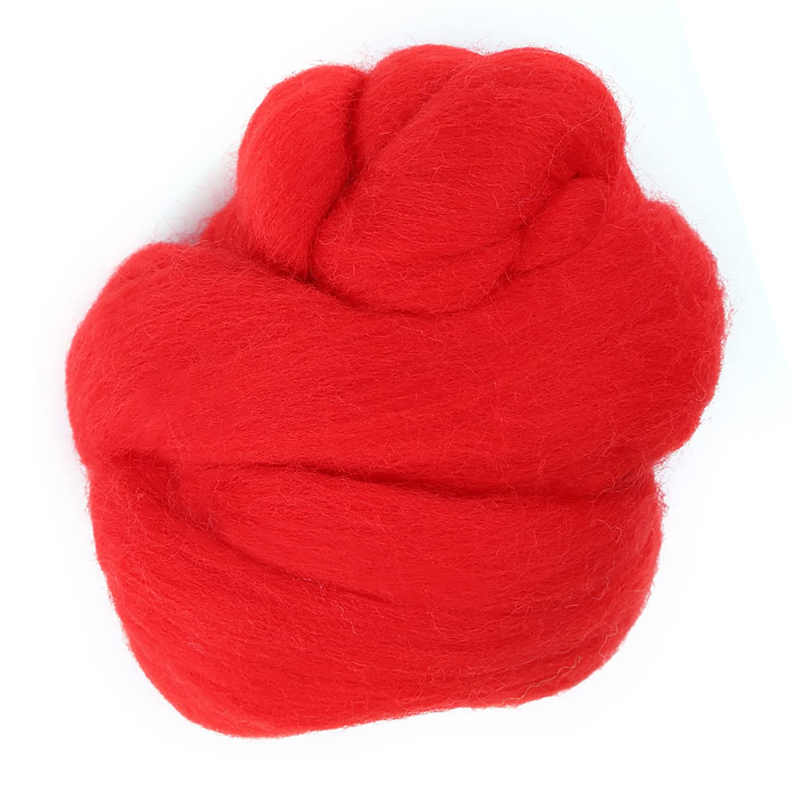 8Colors 55g Wool Roving Yarn,Colored Needle Felting Wool Roving Spinning,Handiwork Material DIY Hand Spinning(45- red)