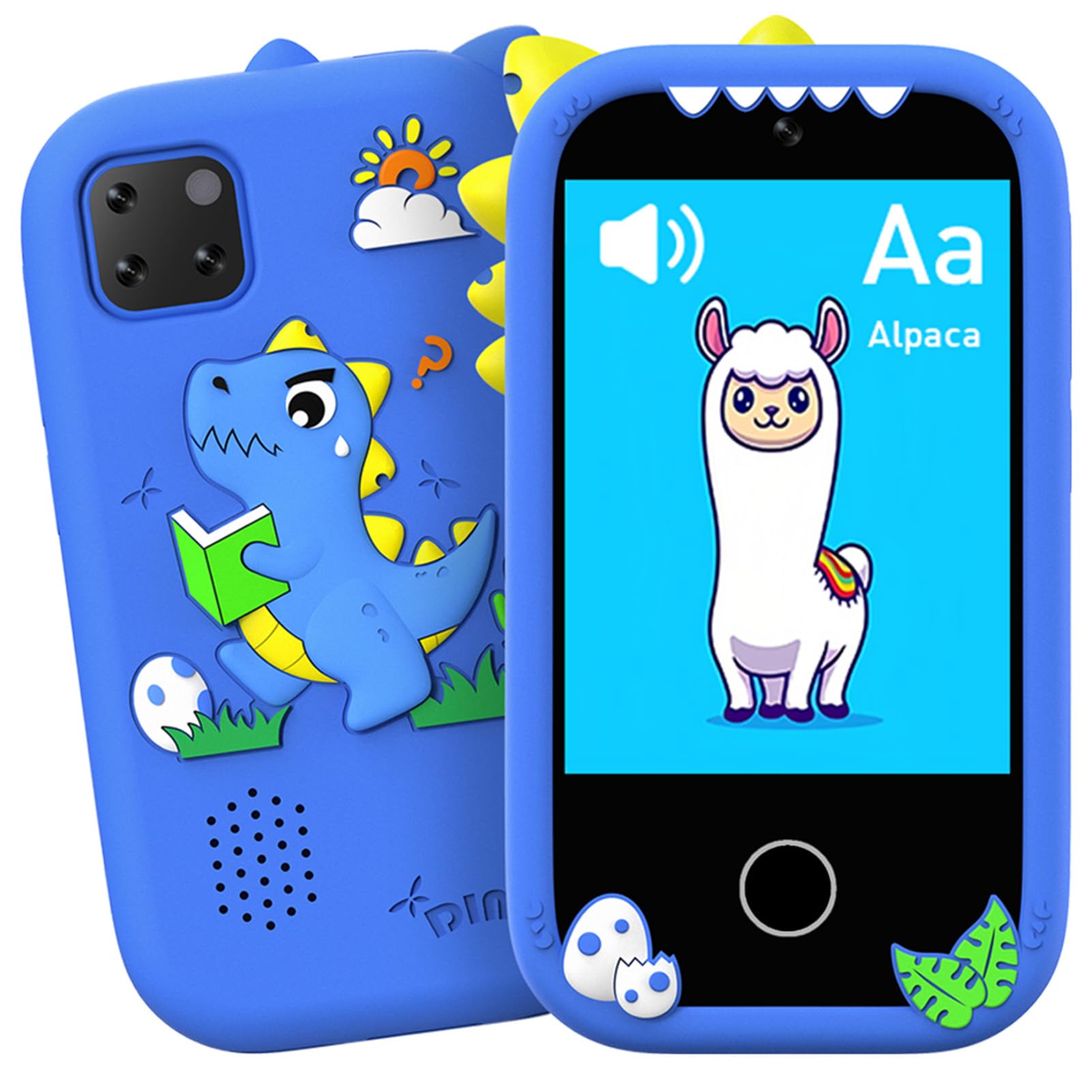 Zunate Telefono per Bambini con Fotocamera da 32 GB e Giochi |Lettore MP3 Touchscreen da 2,8 Pollici per Bambini, Giocattolo Educativo per Ragazze (BLUE)