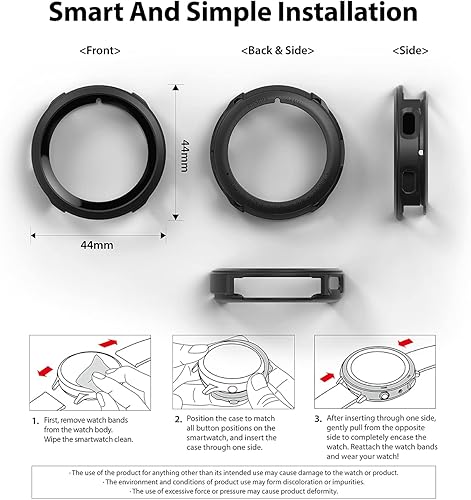Miniatura 9 de Ringke Air Sports - Funda compatible con Samsung Galaxy Watch 4 de 1.732 pulgadas, delgada, suave, flexible, resistente, marco de bisel elevado de