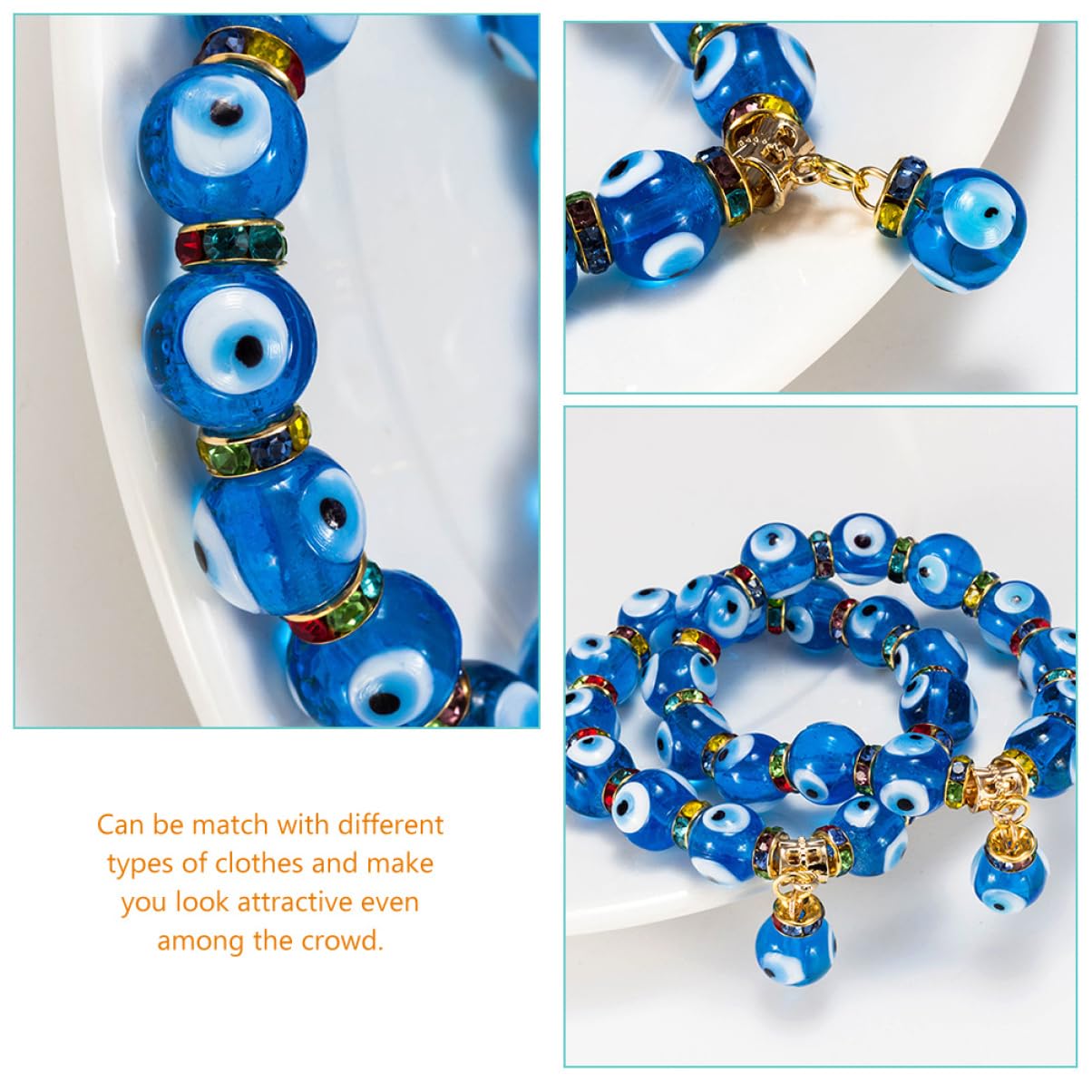 VALICLUD 4piezas De Ojo Maligno Para Mujer Pulsera De Joyería Turca Amuleto De Protección Para Especiales