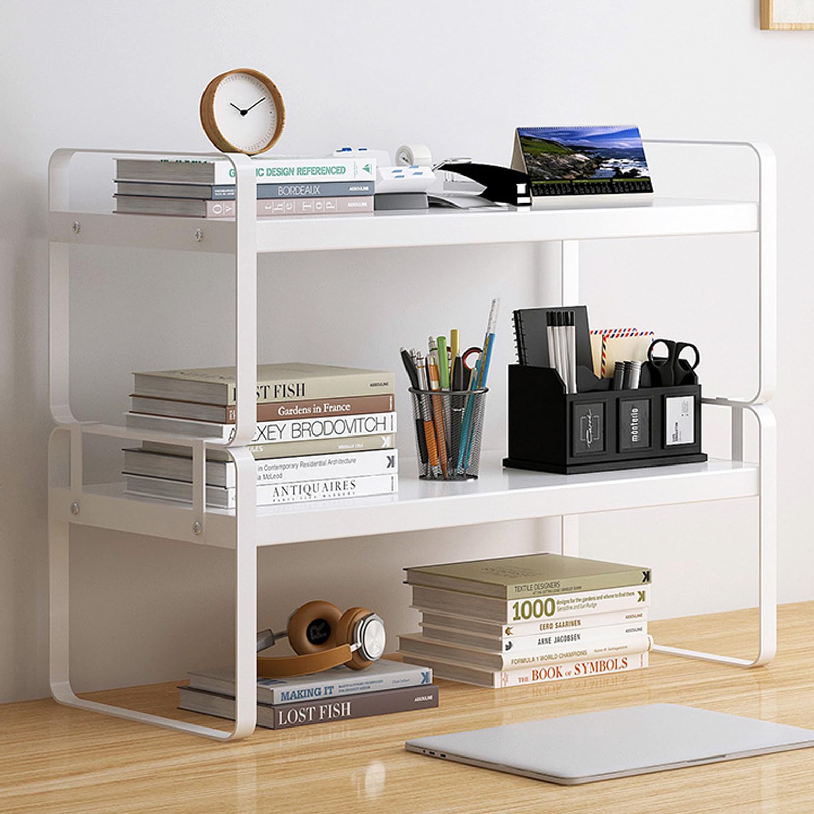 Organizador de Escritorio, Aparador de Escritorio para Dormitorio, Dormitorio Exclusivo con Aparador de Escritorio, Organizador de Estante Sobre el Escritorio, Estante de Exhibición Del Org