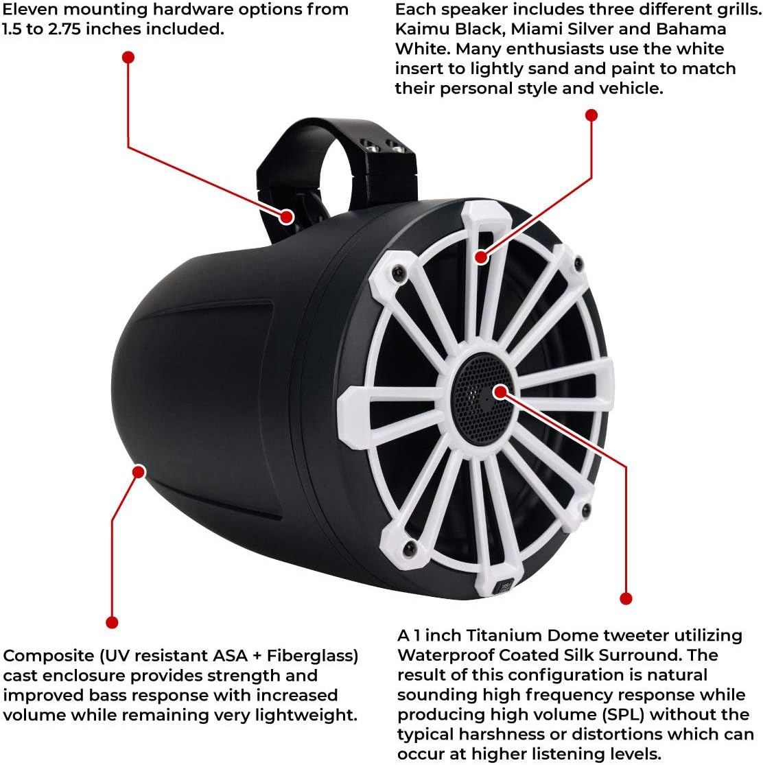 Best Deal Cheap 🛒 MB Quart Black 8 COAXIAL Wake Tower SPK (NPT1-120)