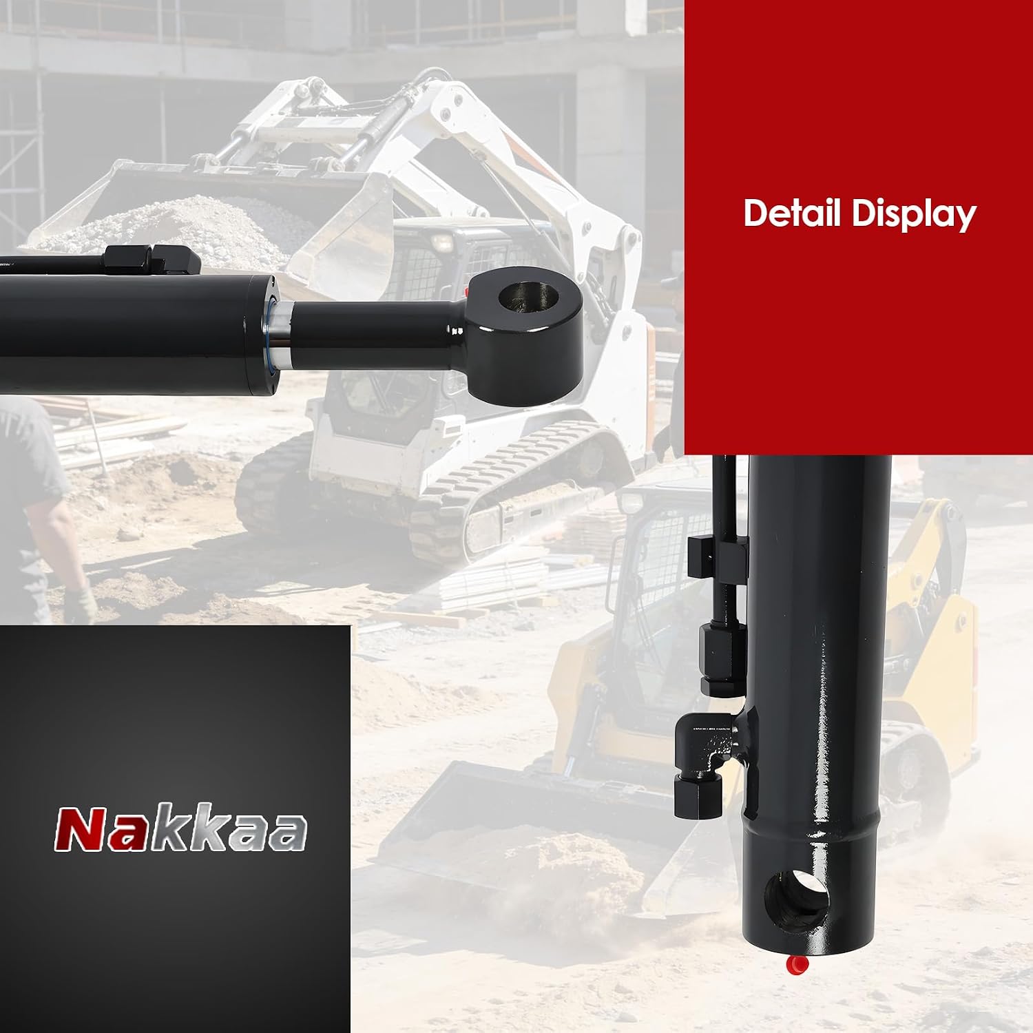Nakkaa 6812504 Lift Arm Hydraulic Cylinder Compatible with Skid Steer Loaders 753 763 Mustrod 1003522009, 6589259