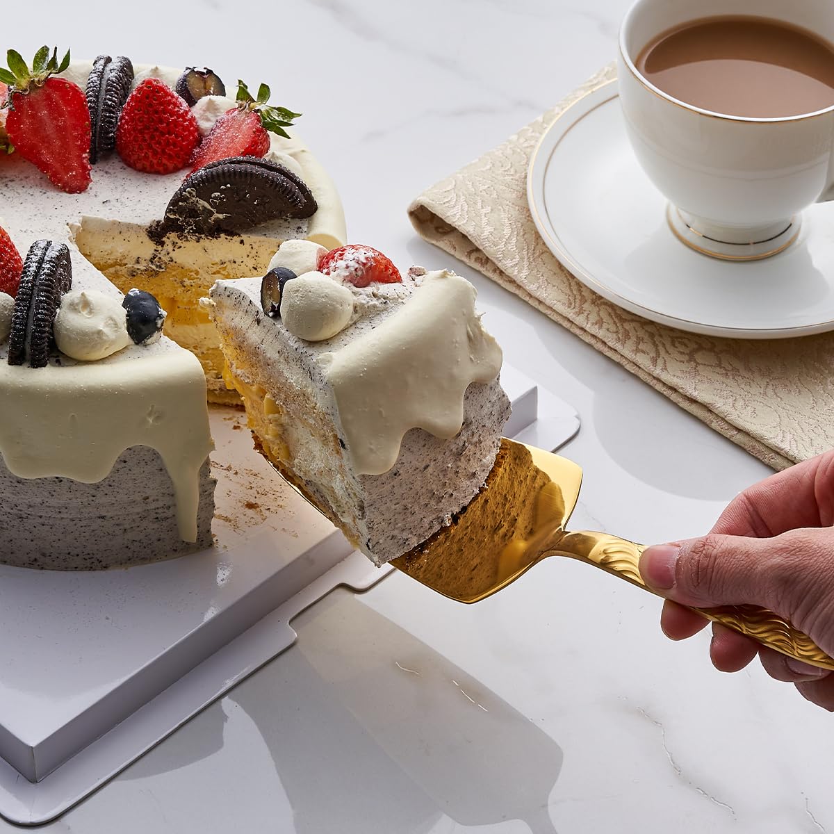 Gold Cake Servers - Set of 3 Stainless Steel -6