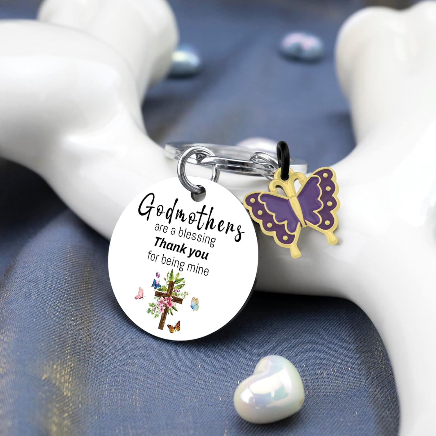 Godmother Gift from Godchild Godmother Proposal Gift God Mother Gifts for Women Will You Be My God Mother Gifts Christian Baptism Keychain for Women Best Christmas Birthday Present - Image 3