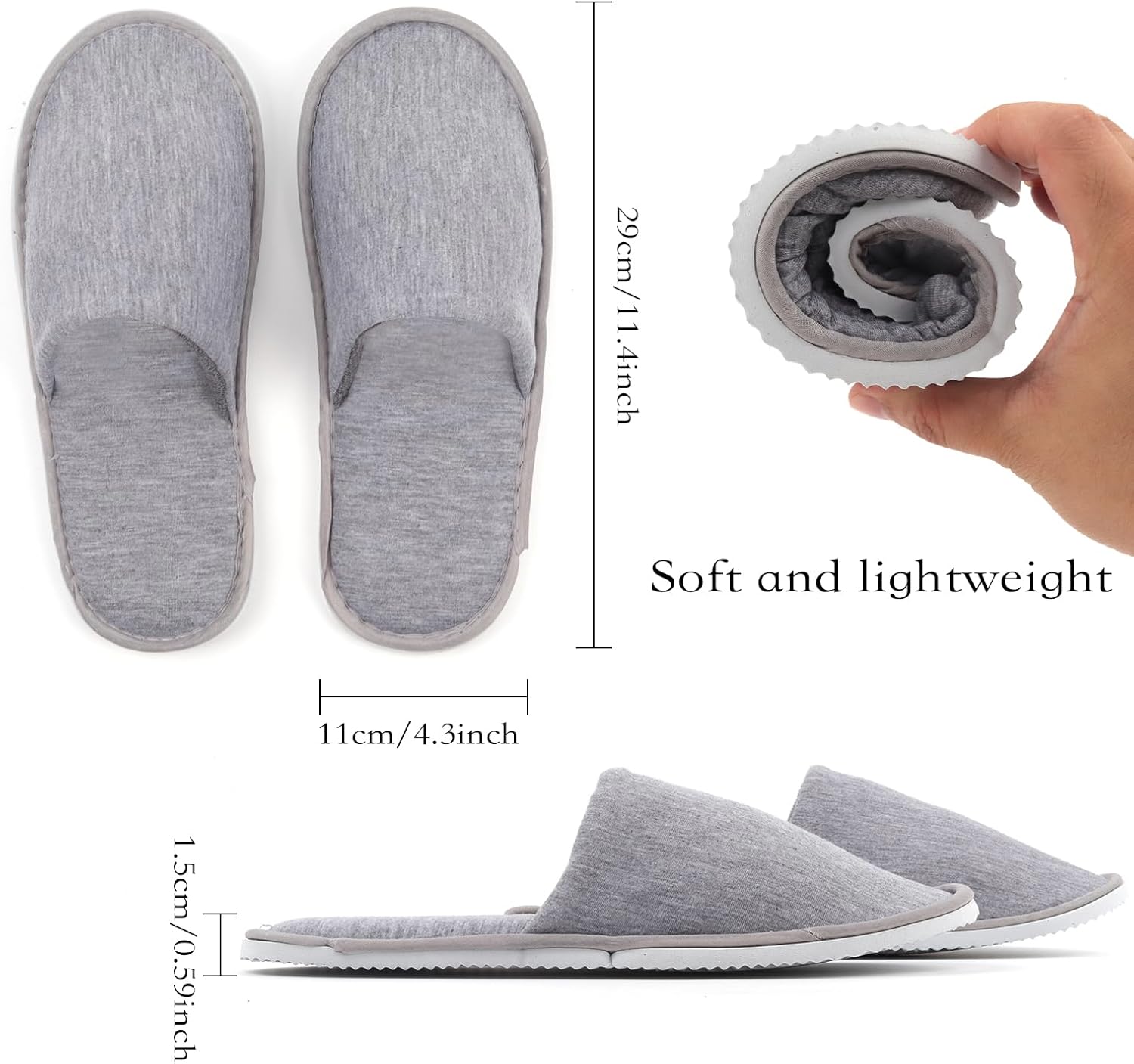 Rocutus Disposable Slippers,2 Pair Disposable Slippers Bulk