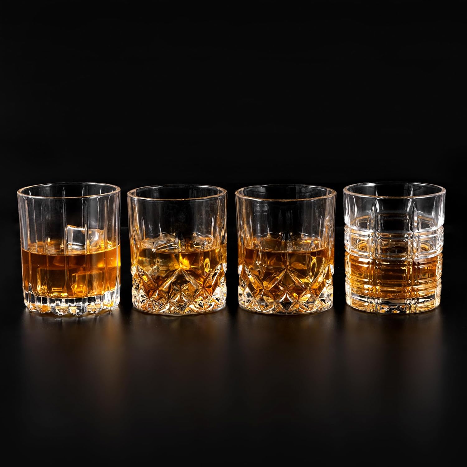 KANARS Old Fashioned Whiskey Glasses - Multi Designs Bourbon Glass 10 oz with Luxury Box - Ultra Clear Crystal Rocks Barware for Scotch, Irish Whisky, Rum and Cocktail - Set of 4 - Image 5