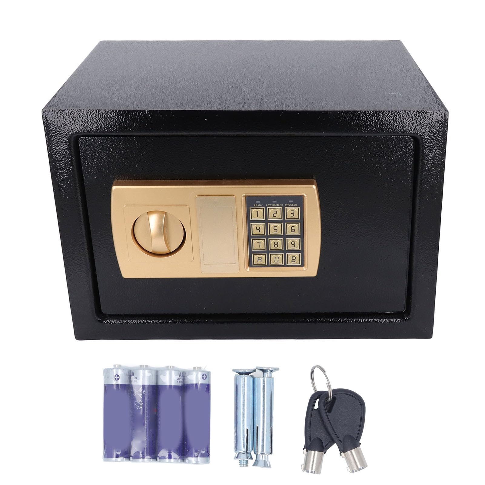 Aramox Coffre-fort de sécurité Numérique, Boîte d'économie d'argent en Acier 36 X 25 X 25 Cm avec Serrure à Clavier, clé 'urgence, Conception Portable pour la Maison, les Voyages, le Bureau, le