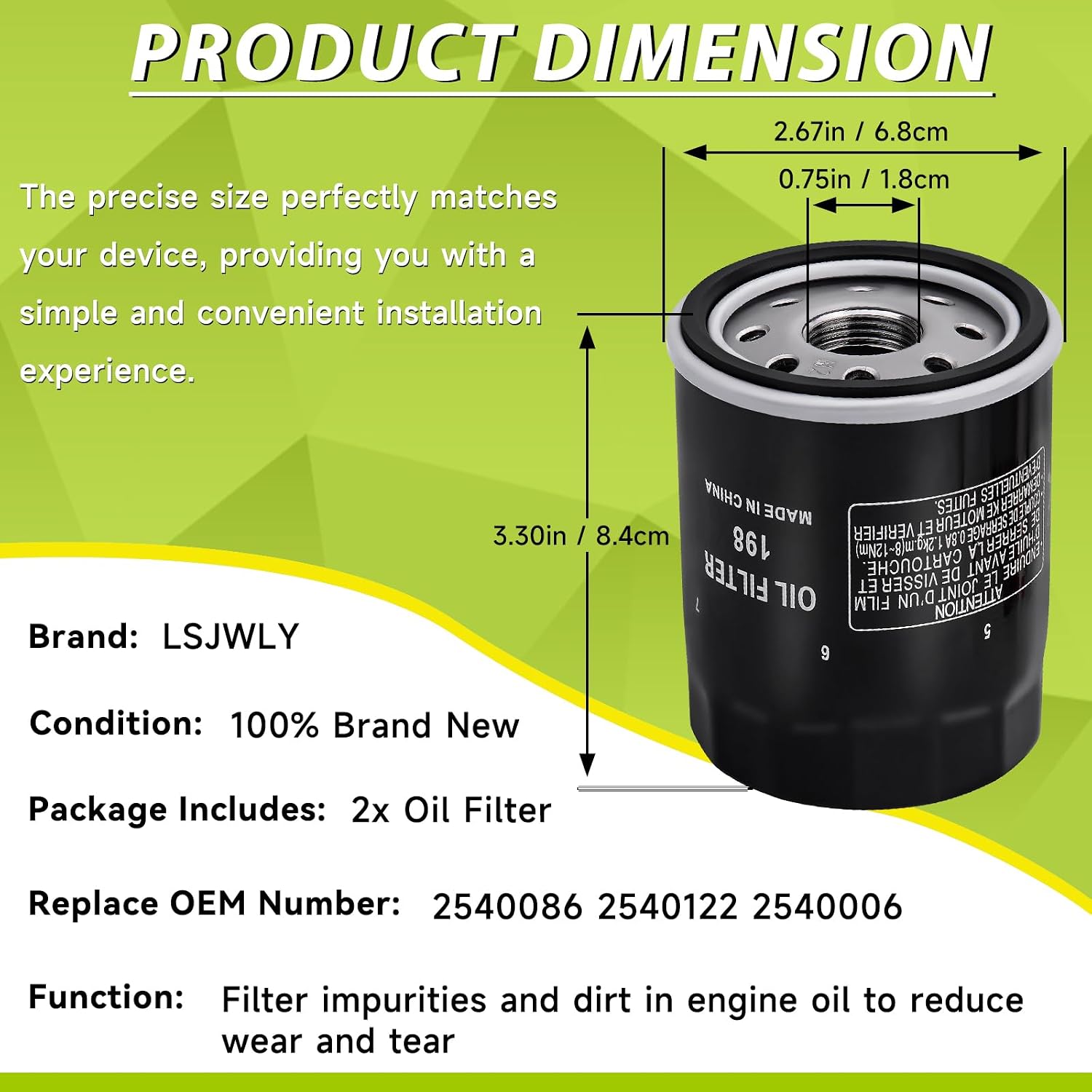 2540086 oil filter 2540122 2540006 for Polaris RZR 570 800 900 1000