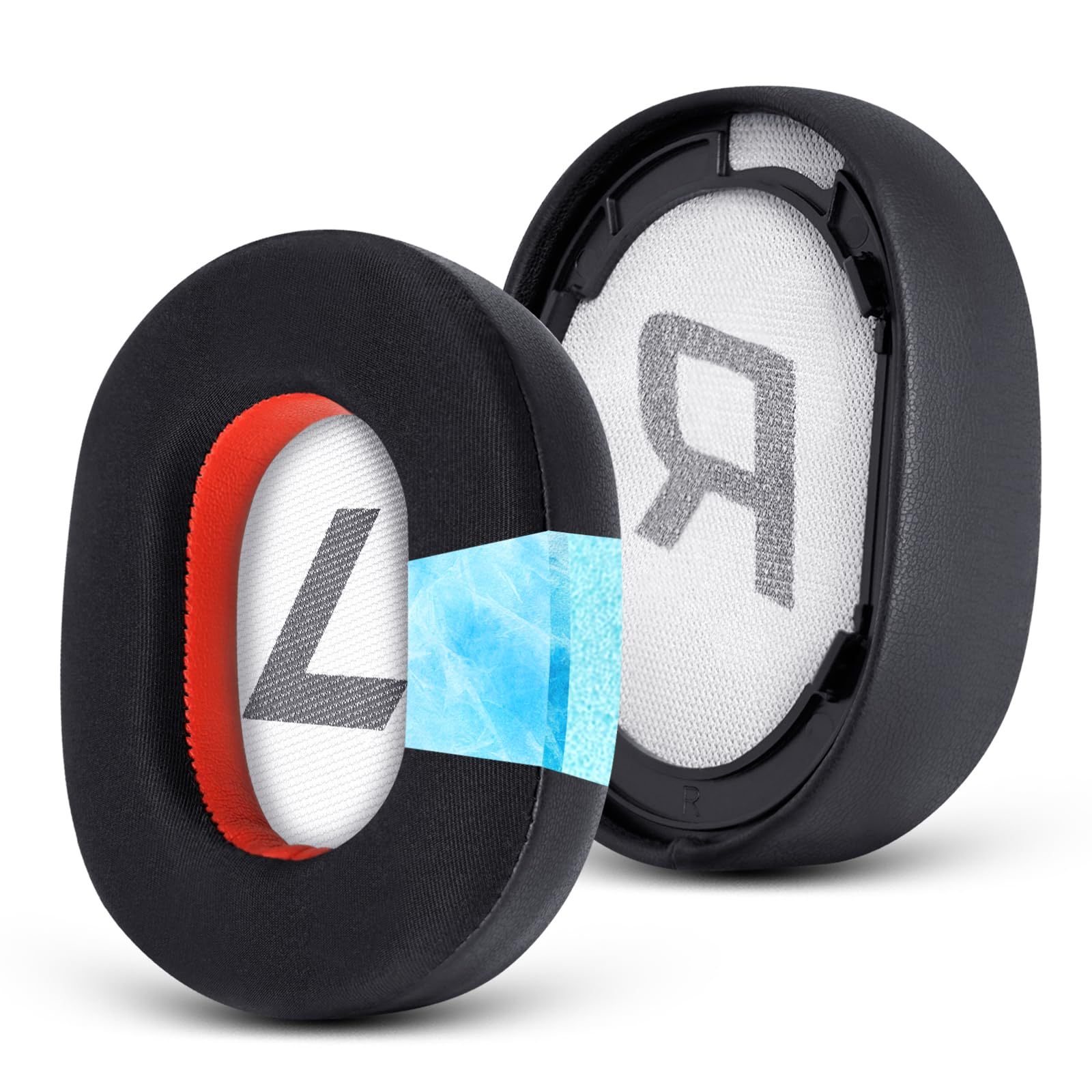 GVOEARS - Almohadillas de repuesto para auriculares Plantronics Voyager 8200 UC/Backbeat Pro 2, tela de seda ICE de alta calidad, espuma viscoelástica más suave, cancelación de ruido