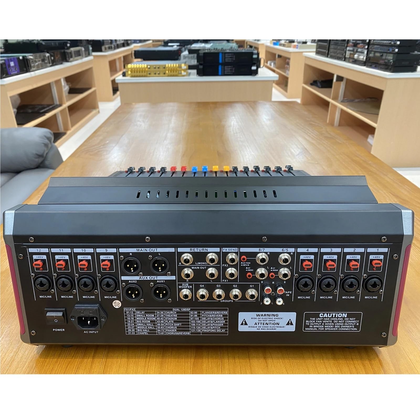 Mixer Audio, DJ Sound Controller Mixer Professionale 12/16/20 Canali Doppio 128DSP Performance Sul Palco USB MP3 Bluetooth Audio Studio per streaming live, podcasting, PC(VR-200)