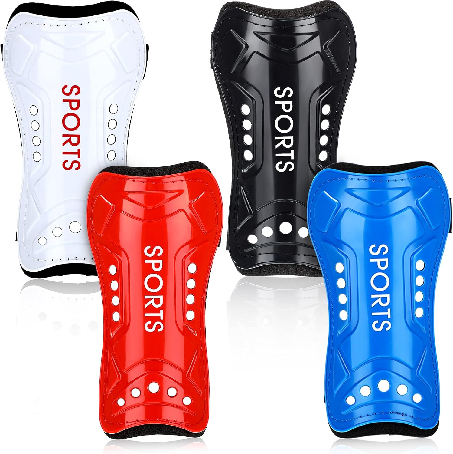 8 Pieces Youth Soccer Shin Guards, Soccer Shin Guards, Child Calf Protective Gear, Soccer Durable Shin Pads with Adjustable Double Straps : Sports & Outdoors