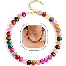 Chunky Colorful Beaded Choker Necklace for Women Statement Jewelry Gifts
